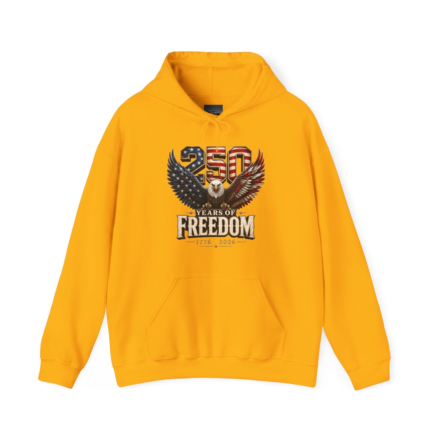 #250 250 Years of Freedom Eagle Patriotic American Flag Anniversary (1776–2026) Patriotic Hoodie