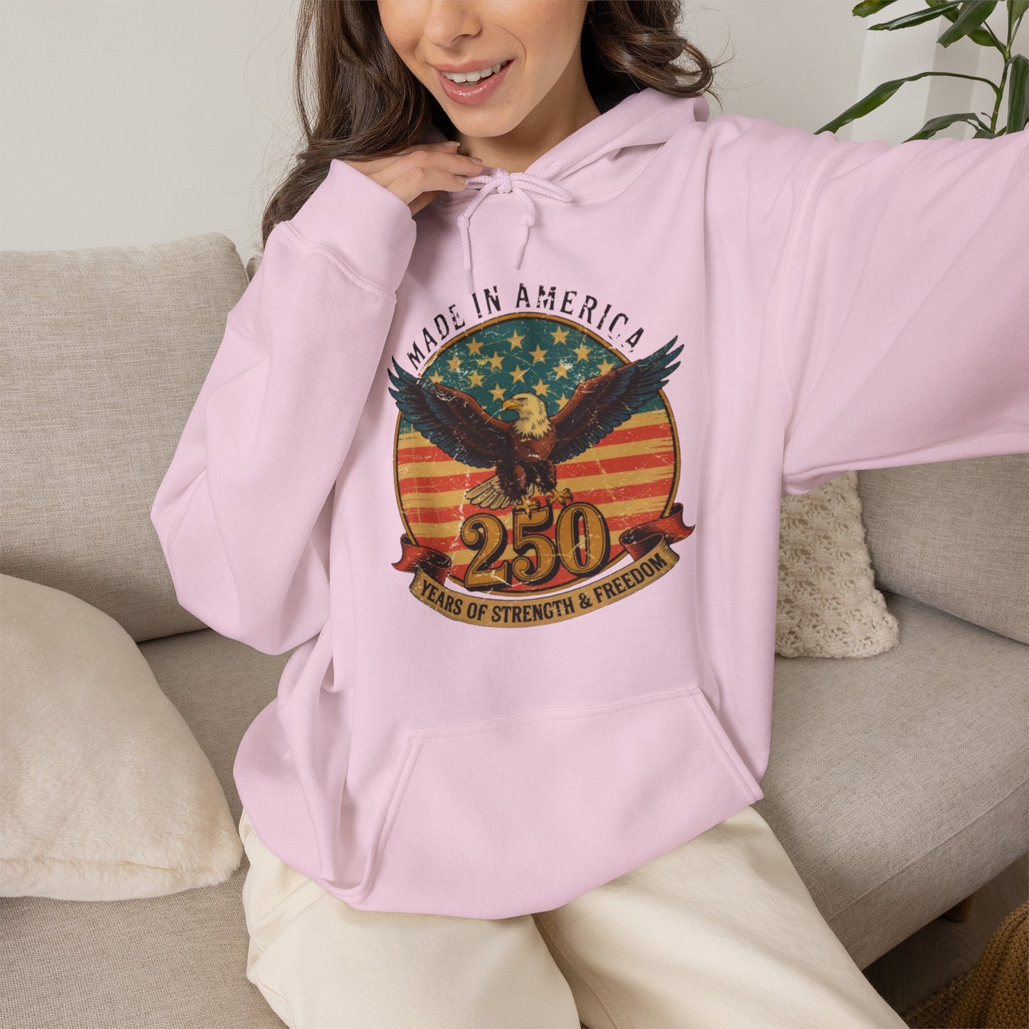 #250 Made in America Eagle 250th Anniversary Patriotic Hoodie