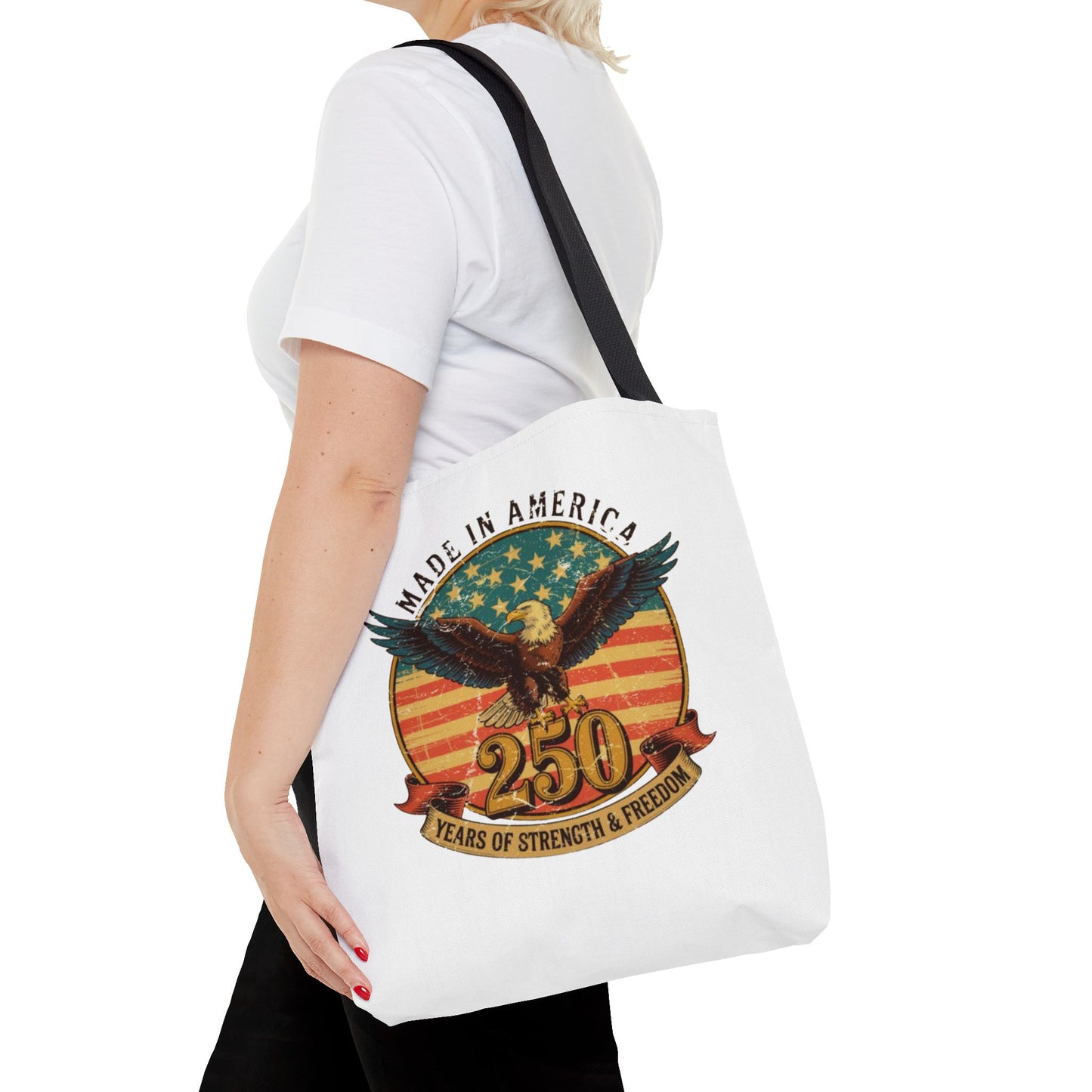 #250 Made in America Eagle 250th Anniversary Patriotic Tote Bag