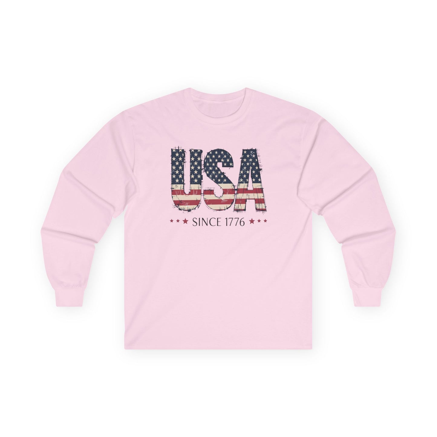 #250 USA Flag "USA Since 1776" Patriotic Long Sleeve Tee