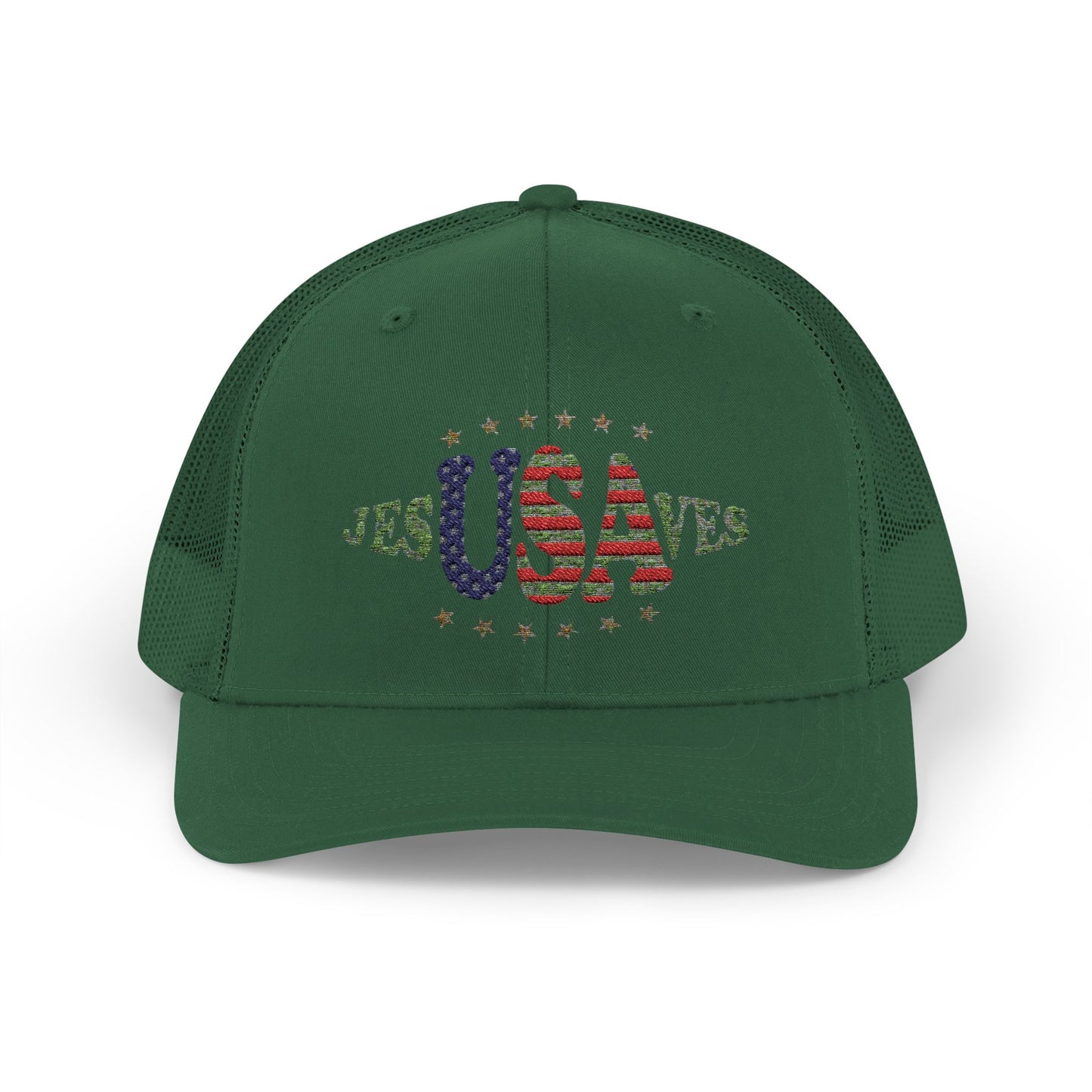 JesUSAves Patriotic Snapback Trucker Cap American Flag Christian Faith