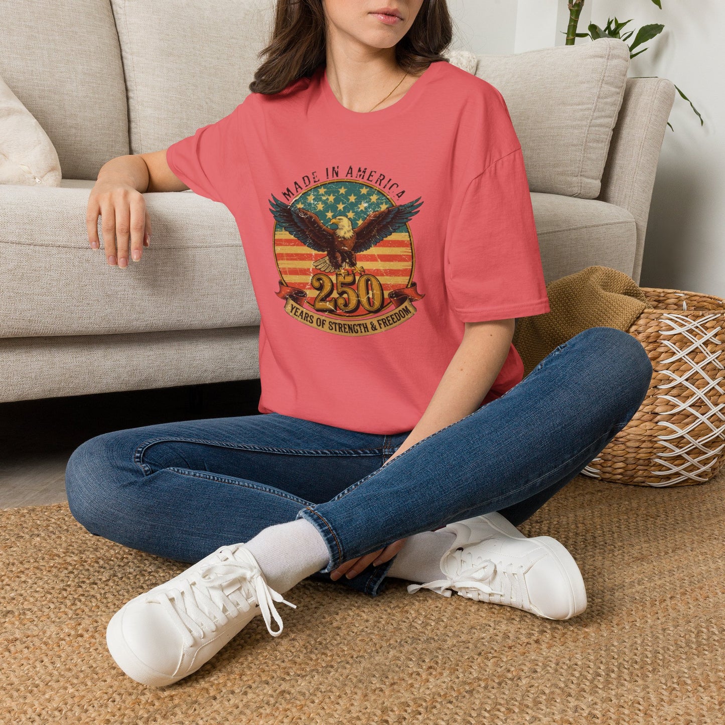 #250 Made in America Eagle 250th Anniversary Patriotic T-Shirt