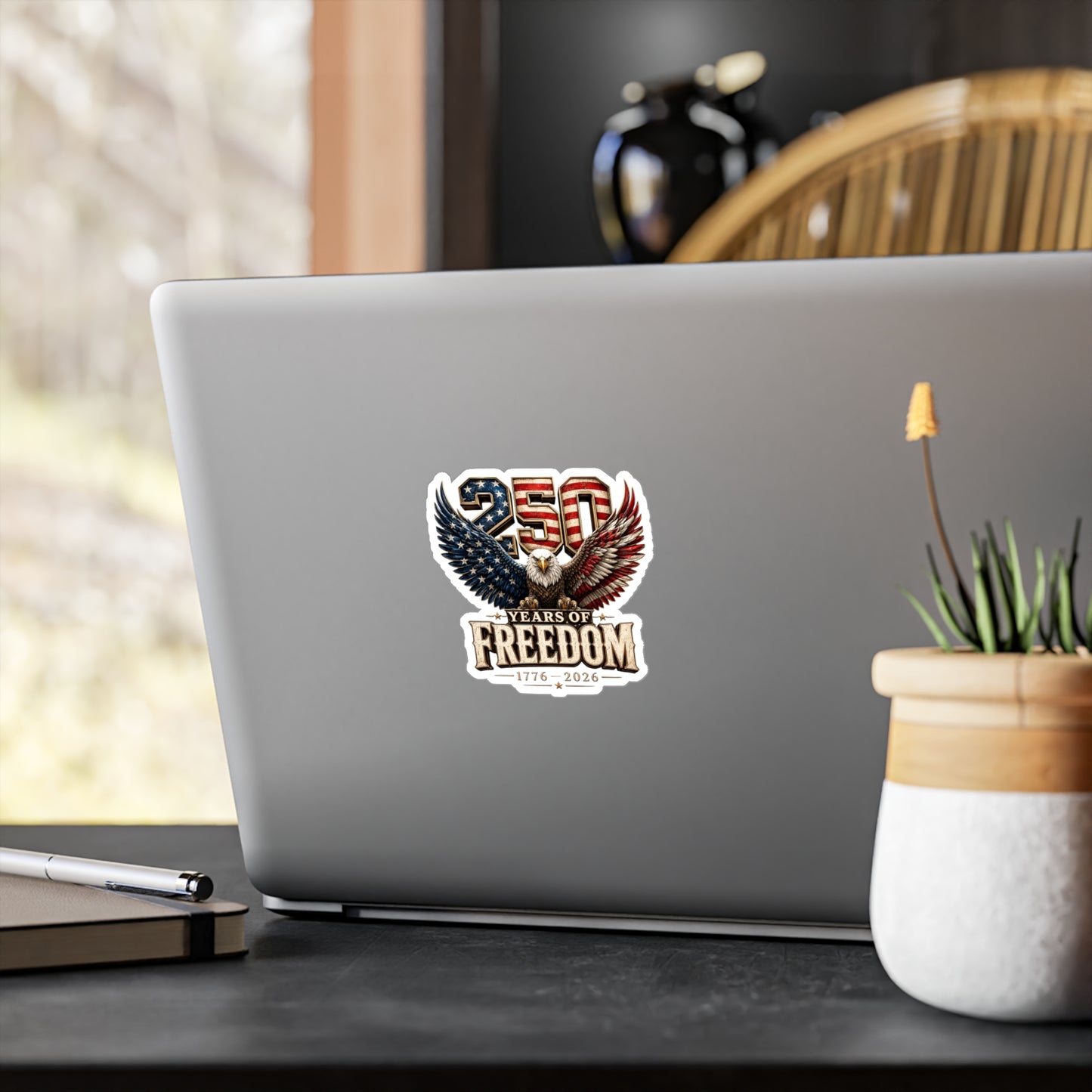 #250 250 Years of Freedom Eagle Patriotic American Flag Anniversary (1776–2026) Vinyl Kiss-Cut Decal