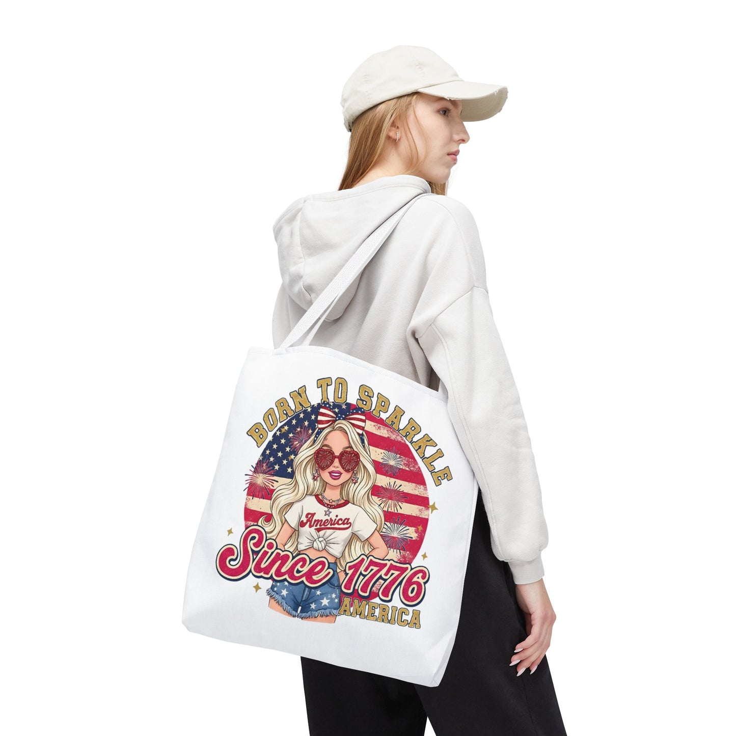 #250 "Born to Sparkle Since 1776" Patriotic Tote Bag