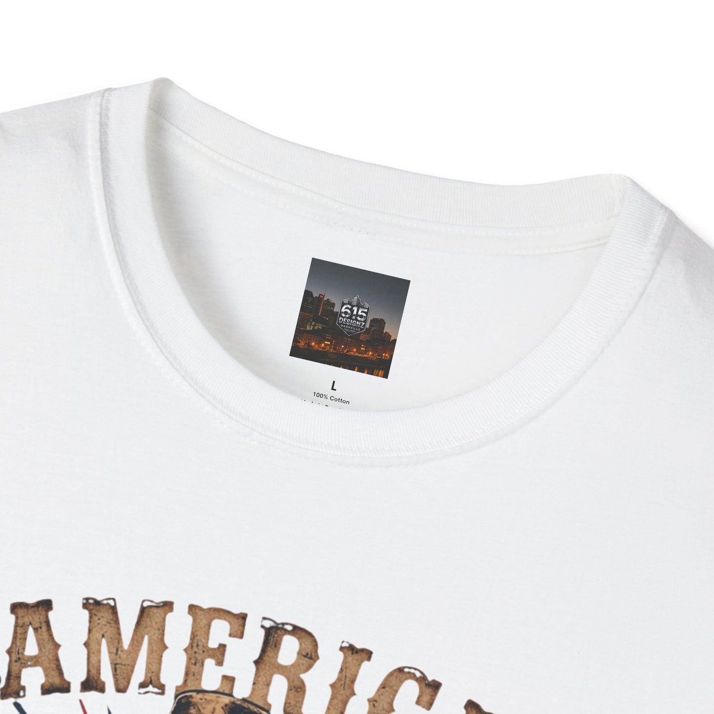 #250 America 250 Strong Patriotic Bull with American Flag T-Shirt
