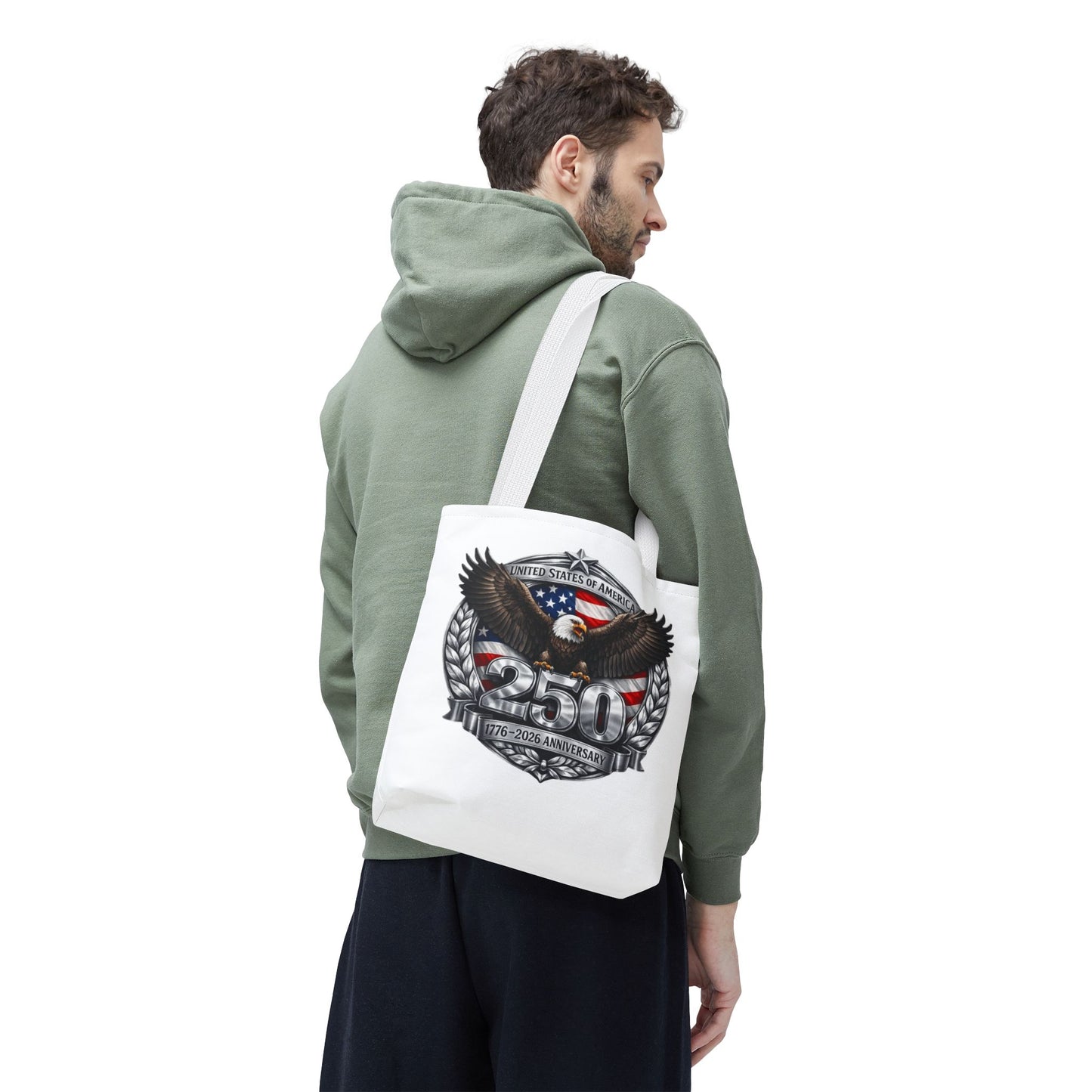 #250 Patriotic Bald Eagle 250 United States Emblem Tote Bag