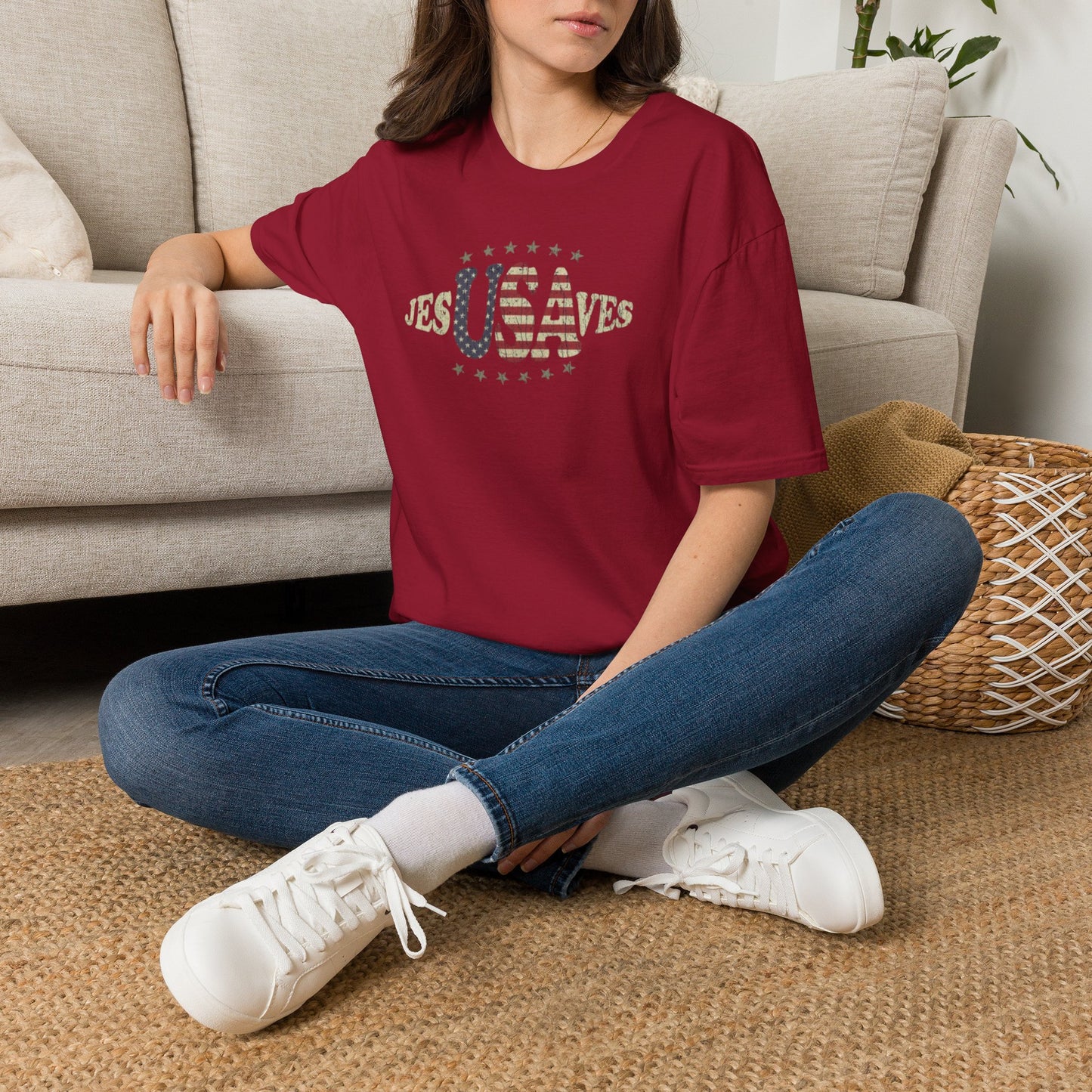 JesUSAves Patriotic T-Shirt — American Flag Christian Faith Tee