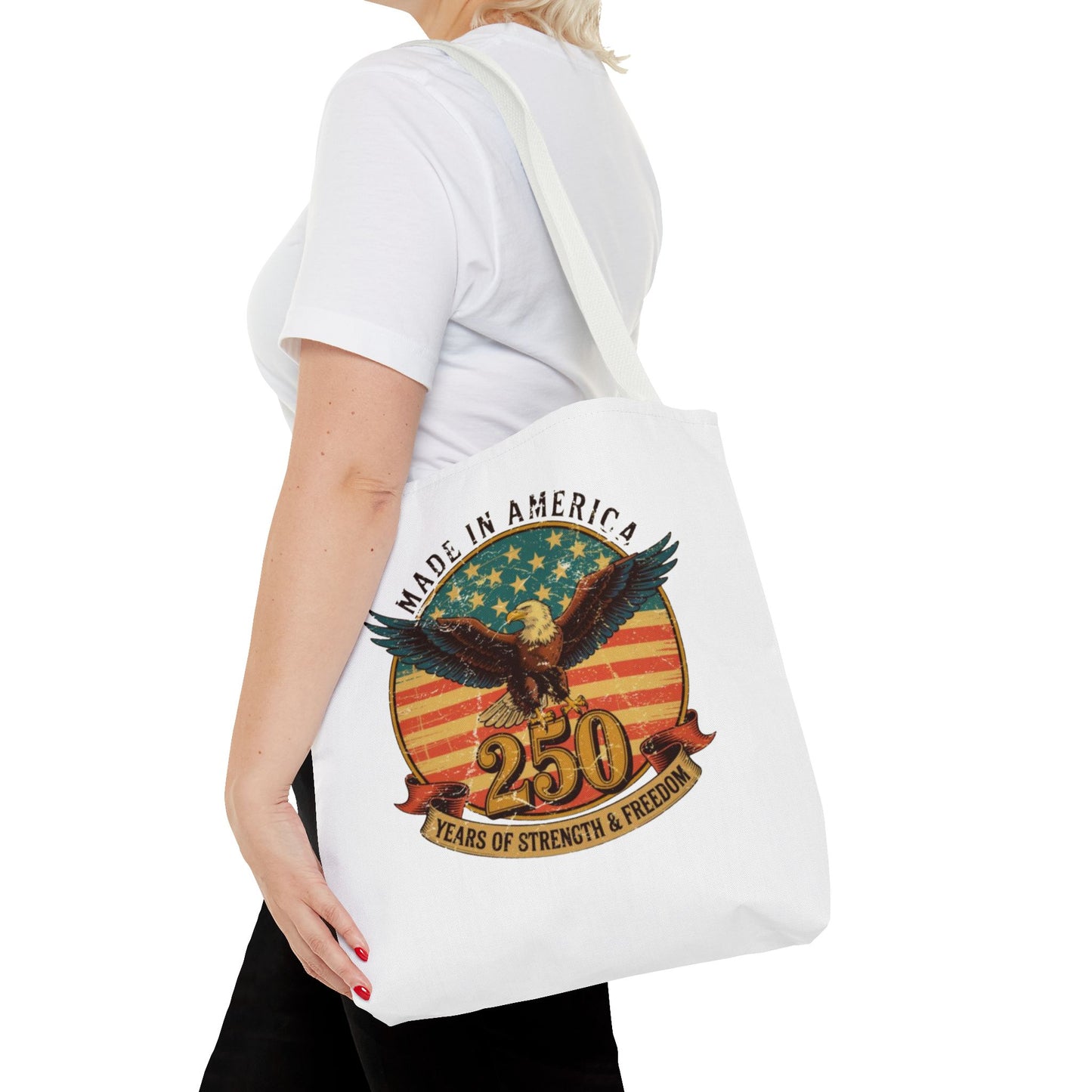 #250 Made in America Eagle 250th Anniversary Patriotic Tote Bag