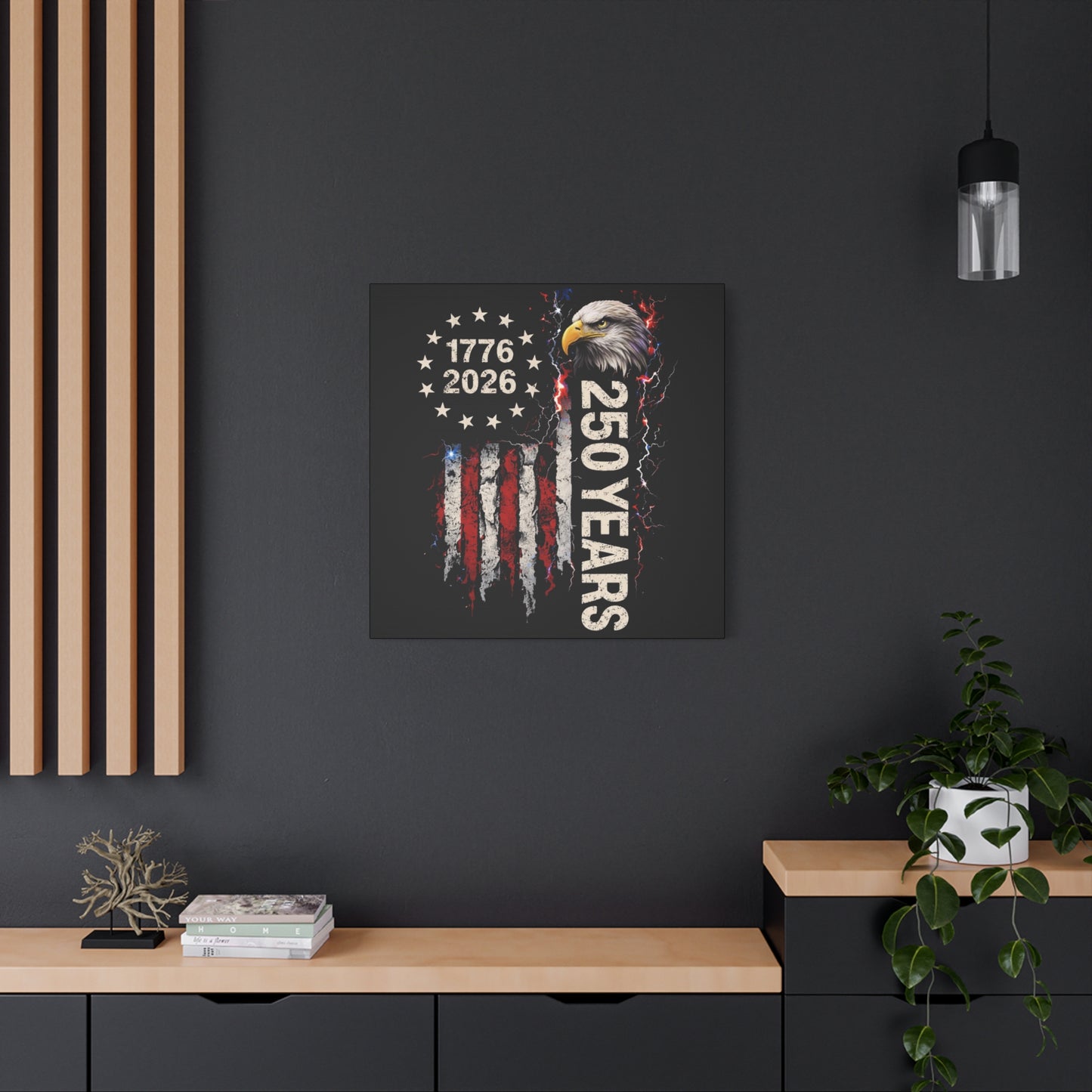 #250 1776-2026 250 Years USA Bicentennial Eagle Matte Canvas Wall Art