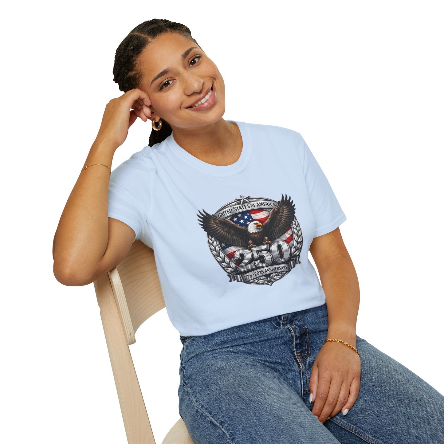 #250 Patriotic Bald Eagle 250 United States Emblem T-Shirt