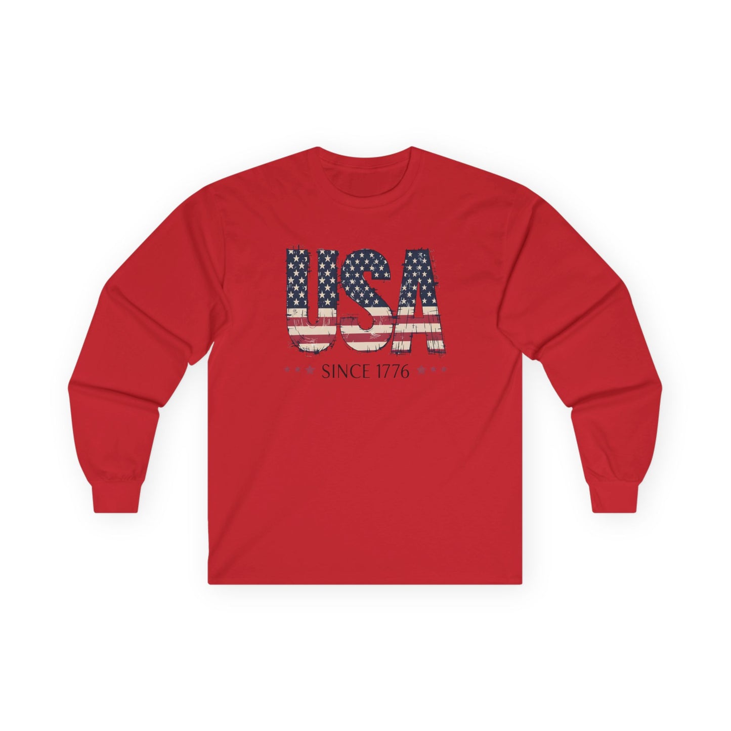 #250 USA Flag "USA Since 1776" Patriotic Long Sleeve Tee