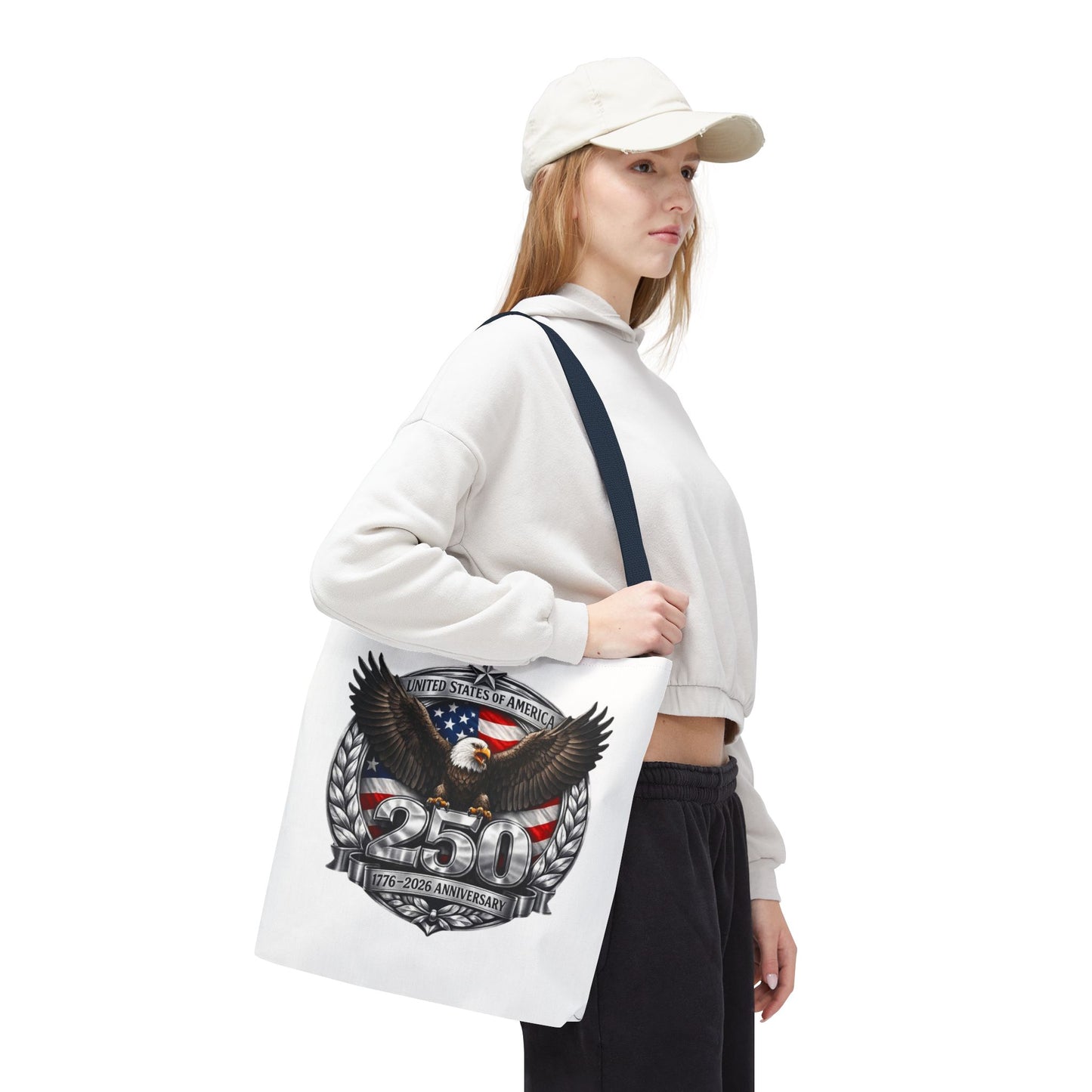 #250 Patriotic Bald Eagle 250 United States Emblem Tote Bag