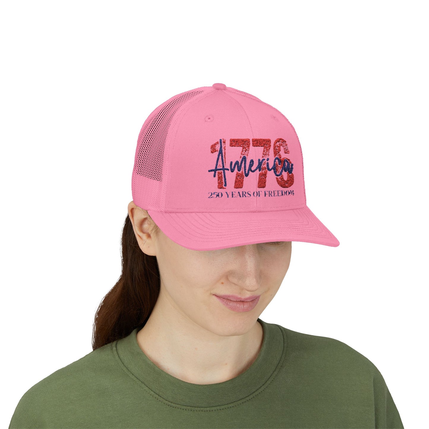 #250 1776 America: 250 Years of Freedom' Patriotic Independence Day Snapback Trucker Cap