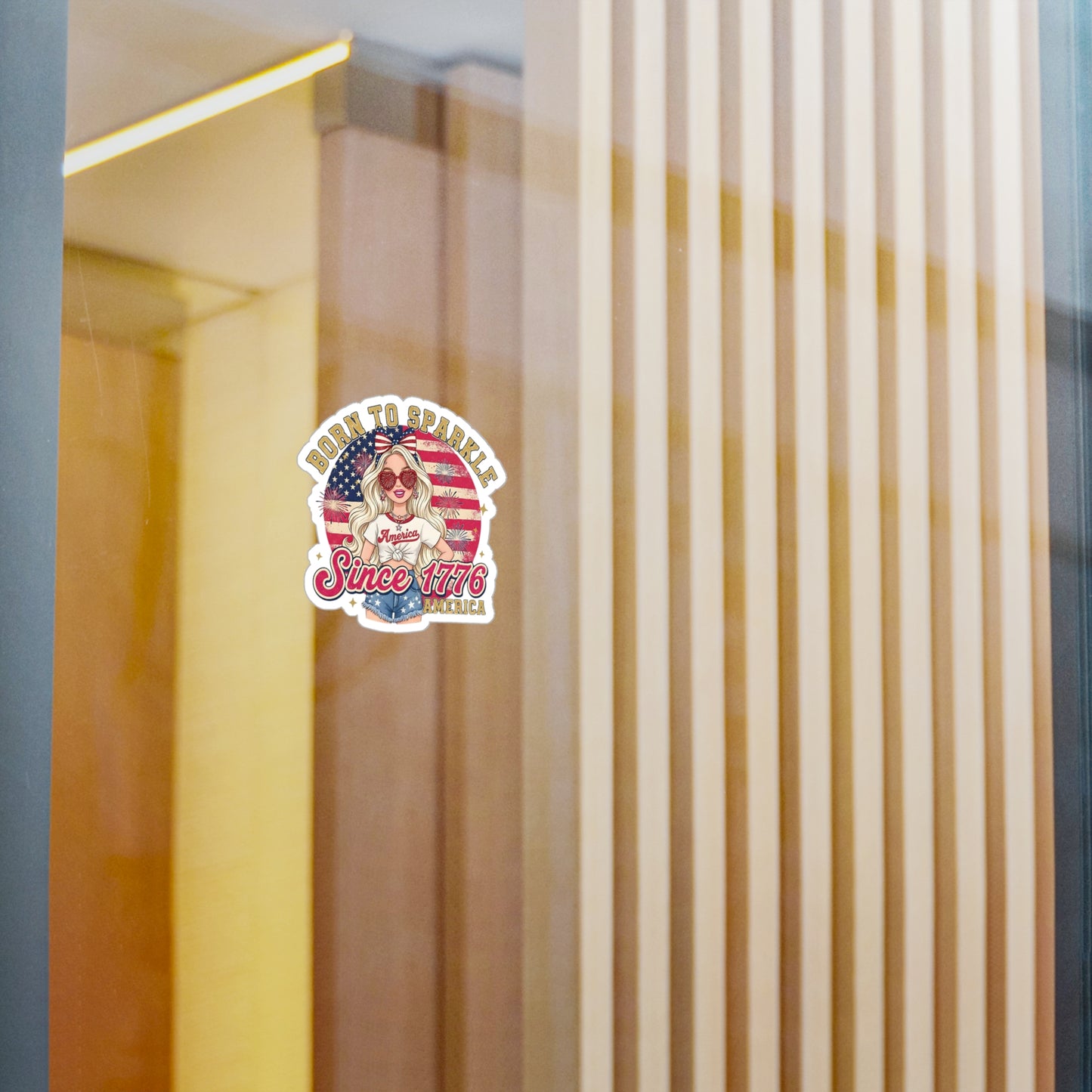 #250 "Born to Sparkle Since 1776" Patriotic Vinyl Sticker Kiss-Cut Decal (Fourth of July)