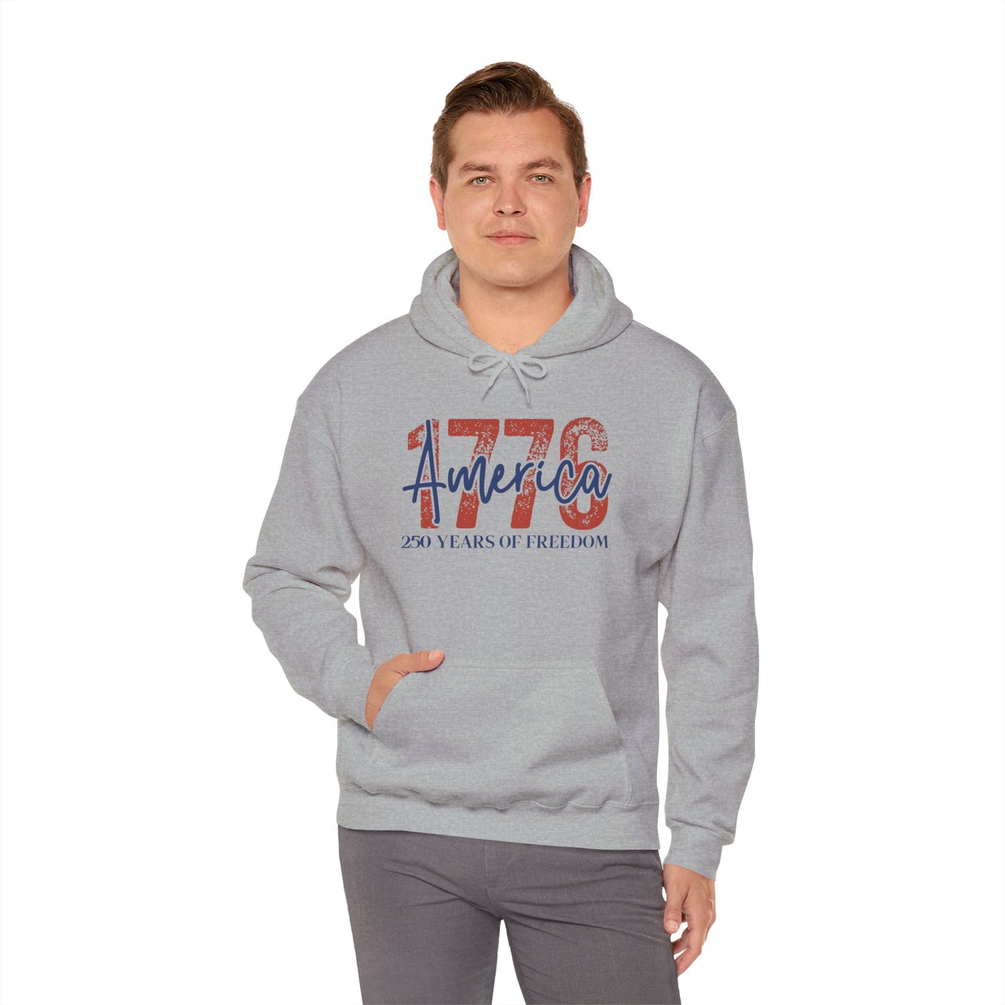 #250 1776 America: 250 Years of Freedom' Patriotic Independence Day Hoodie