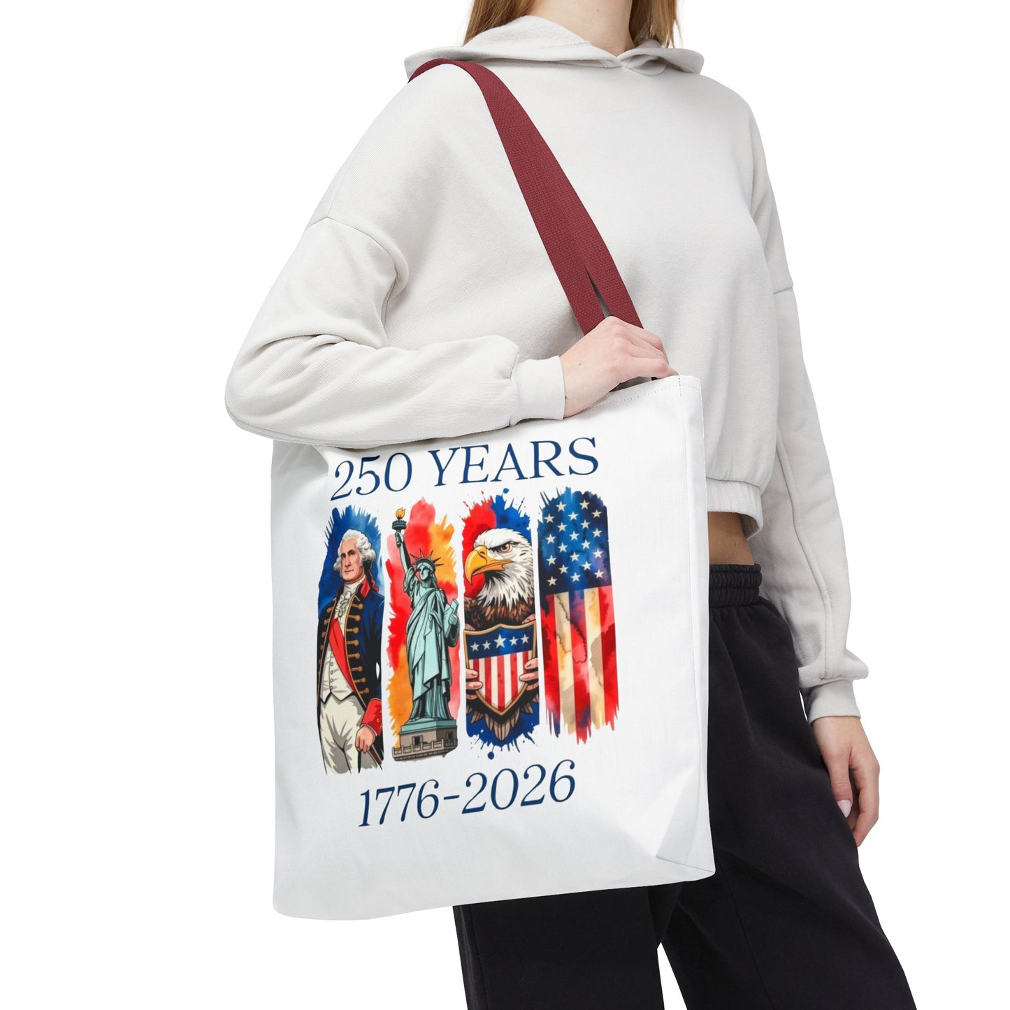 #250 250 Years American History Celebration 1776–2026 Patriotic Tote Bag
