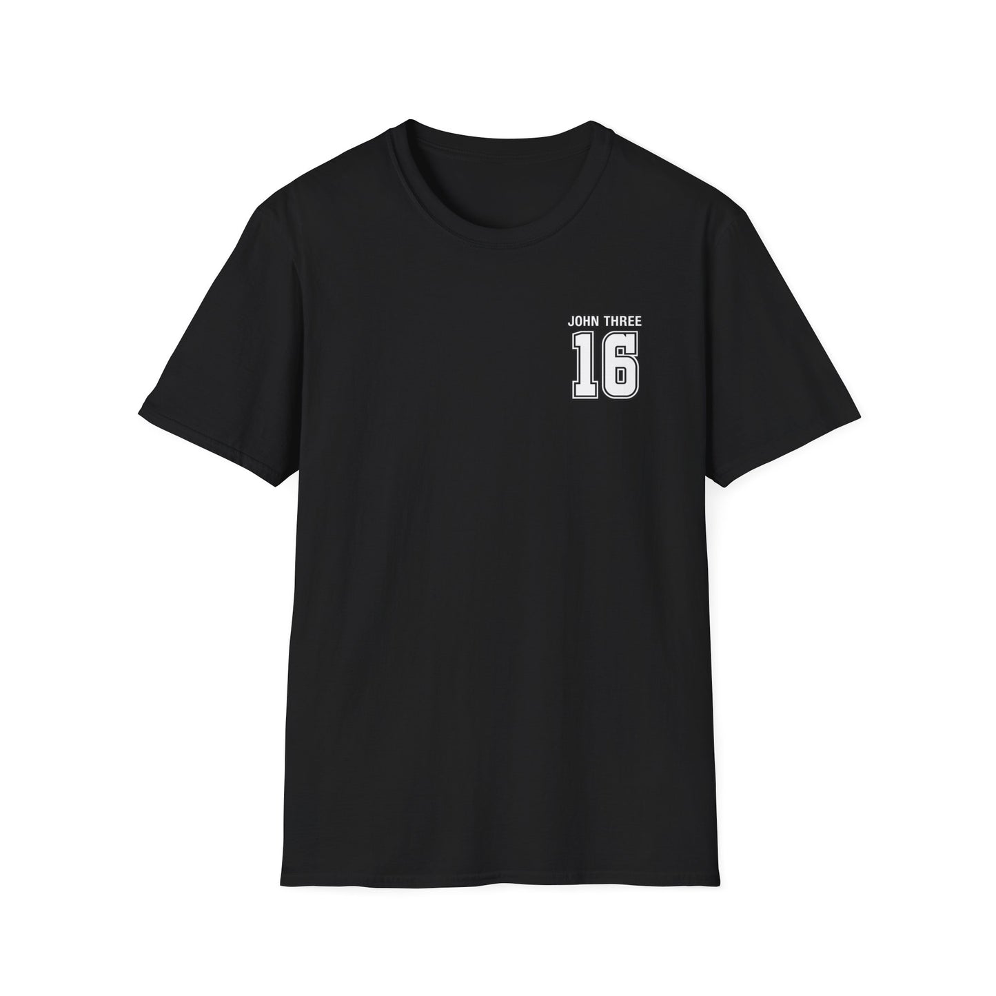 John Three 16 Chest and Back Jersey Print with Scripture Tee