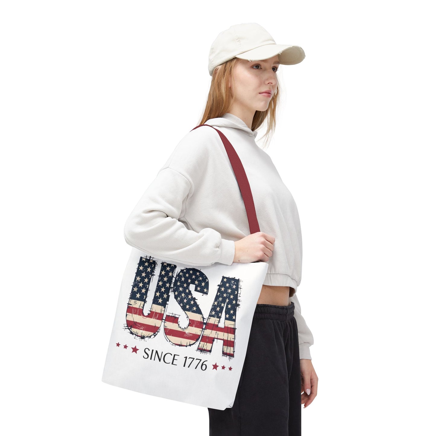 #250 USA Flag "USA Since 1776" Patriotic Tote Bag