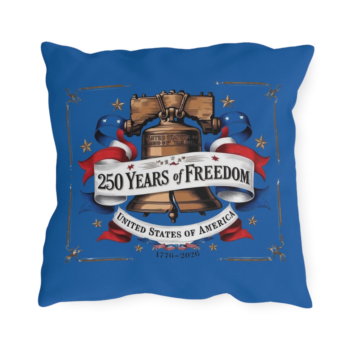 #250 250 Years of Freedom Liberty Bell Outdoor Throw Pillow