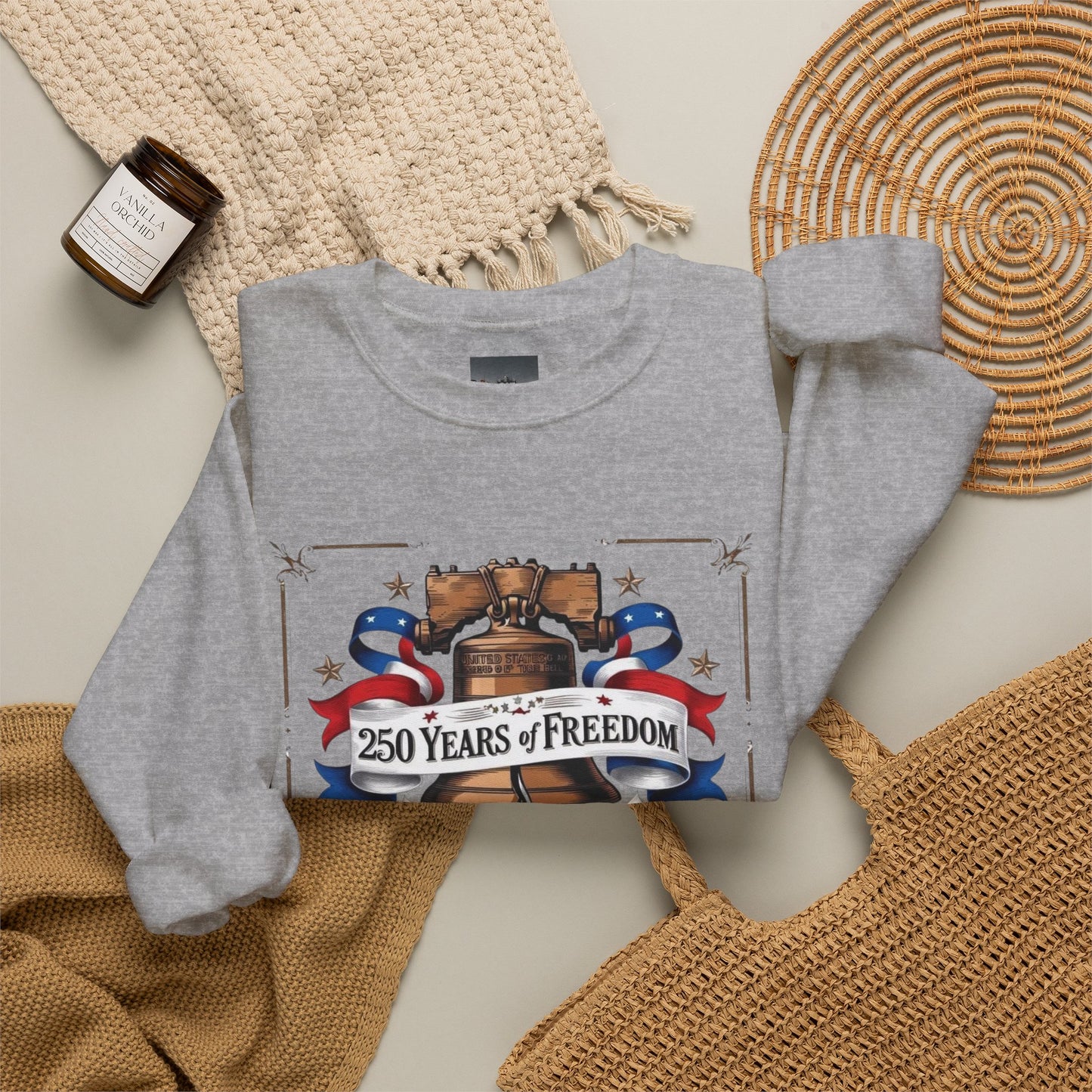 #250 250 Years of Freedom Liberty Bell Crewneck Sweatshirt