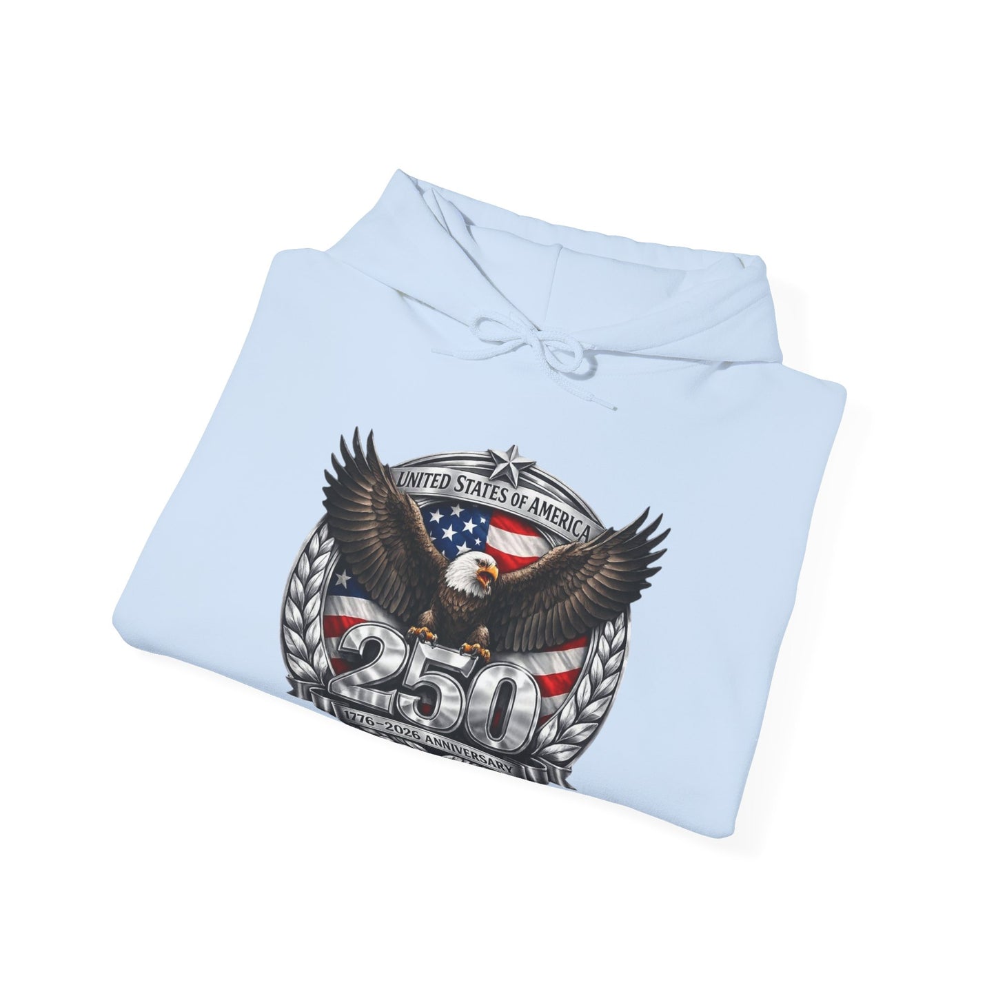 #250 Patriotic Bald Eagle 250 United States Emblem Hoodie