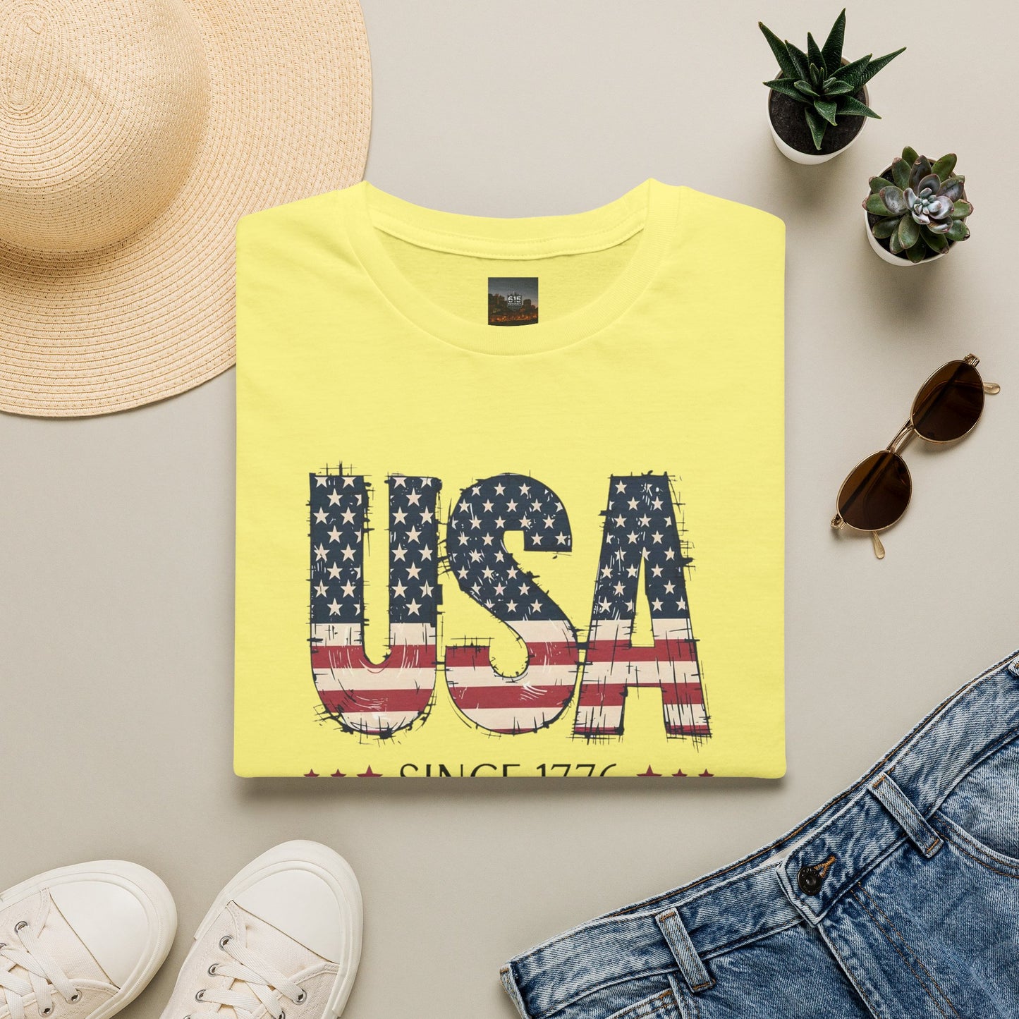 #250 USA Flag "USA Since 1776" Patriotic T-Shirt