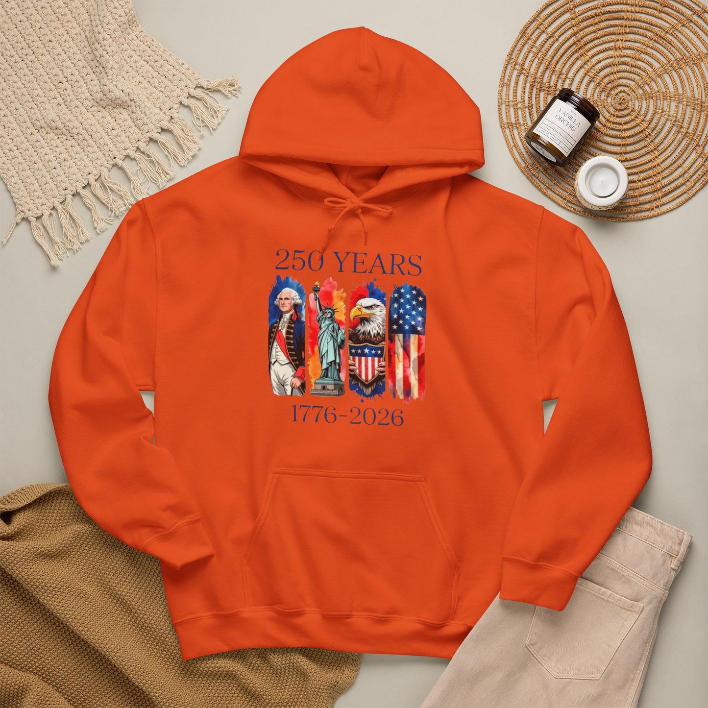 #250 250 Years American History Celebration 1776–2026 Patriotic Hoodie