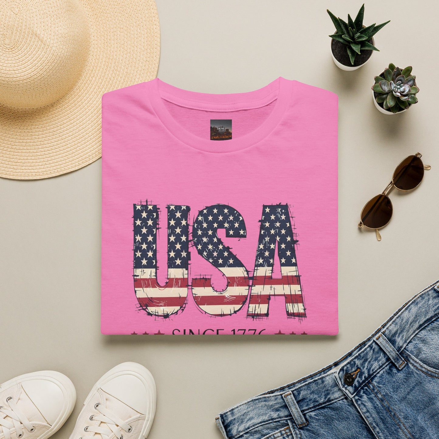 #250 USA Flag "USA Since 1776" Patriotic T-Shirt