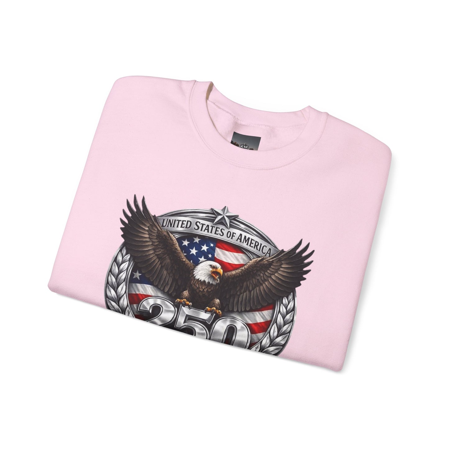 #250 Patriotic Bald Eagle 250 United States Emblem Crewneck Sweatshirt