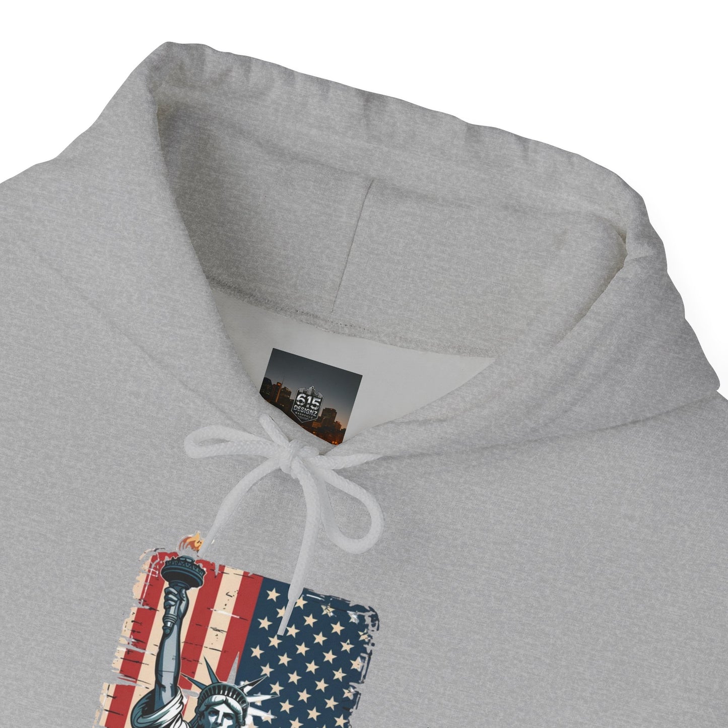 #250 Statue of Liberty American Flag 'America' Patriotic Independence Day Hoodie