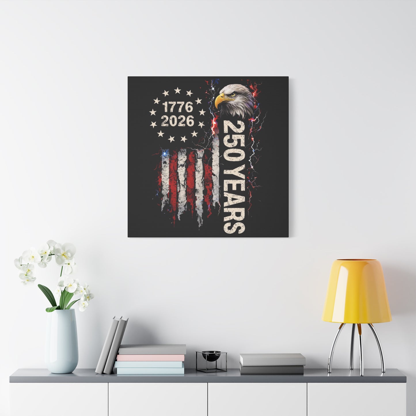 #250 1776-2026 250 Years USA Bicentennial Eagle Matte Canvas Wall Art