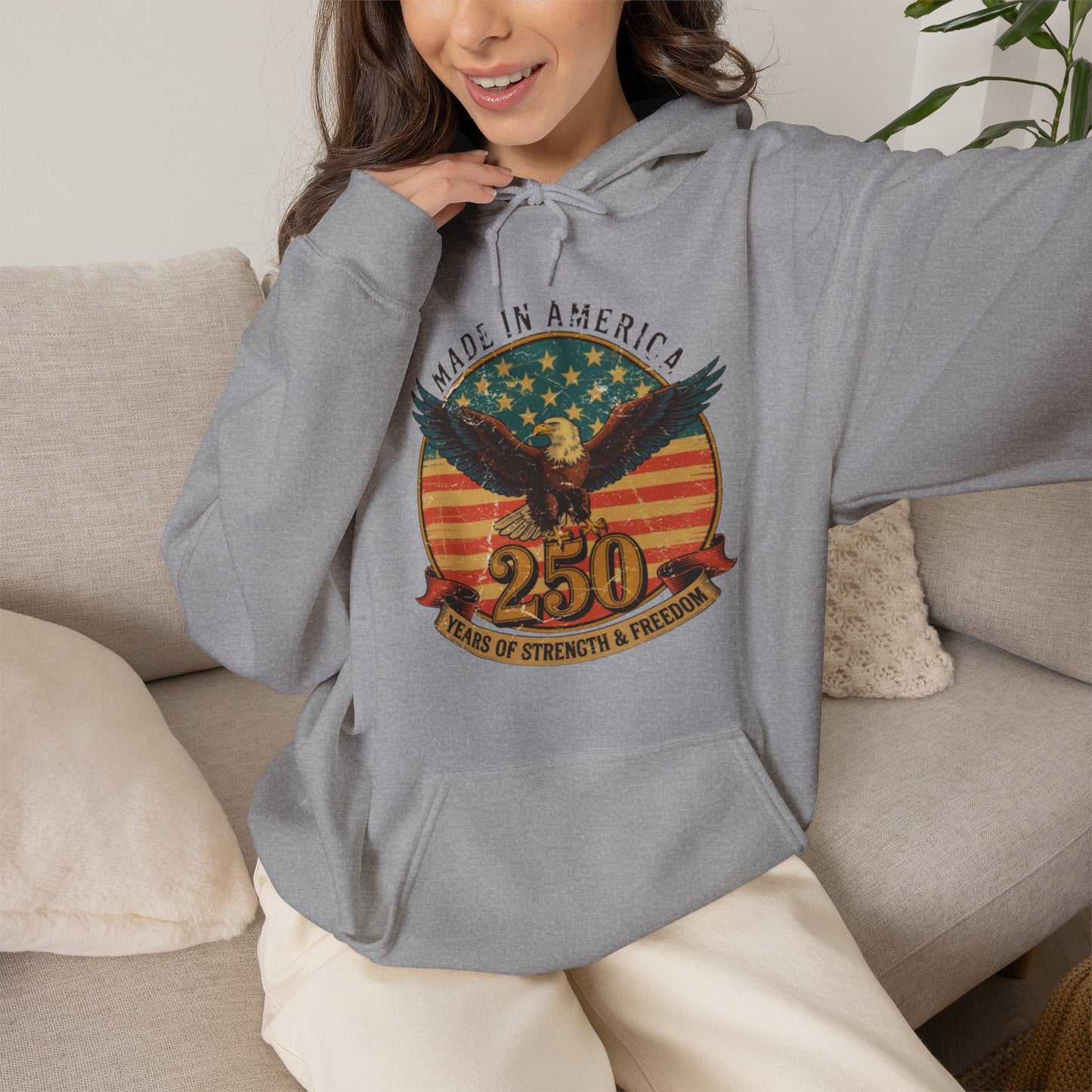 #250 Made in America Eagle 250th Anniversary Patriotic Hoodie