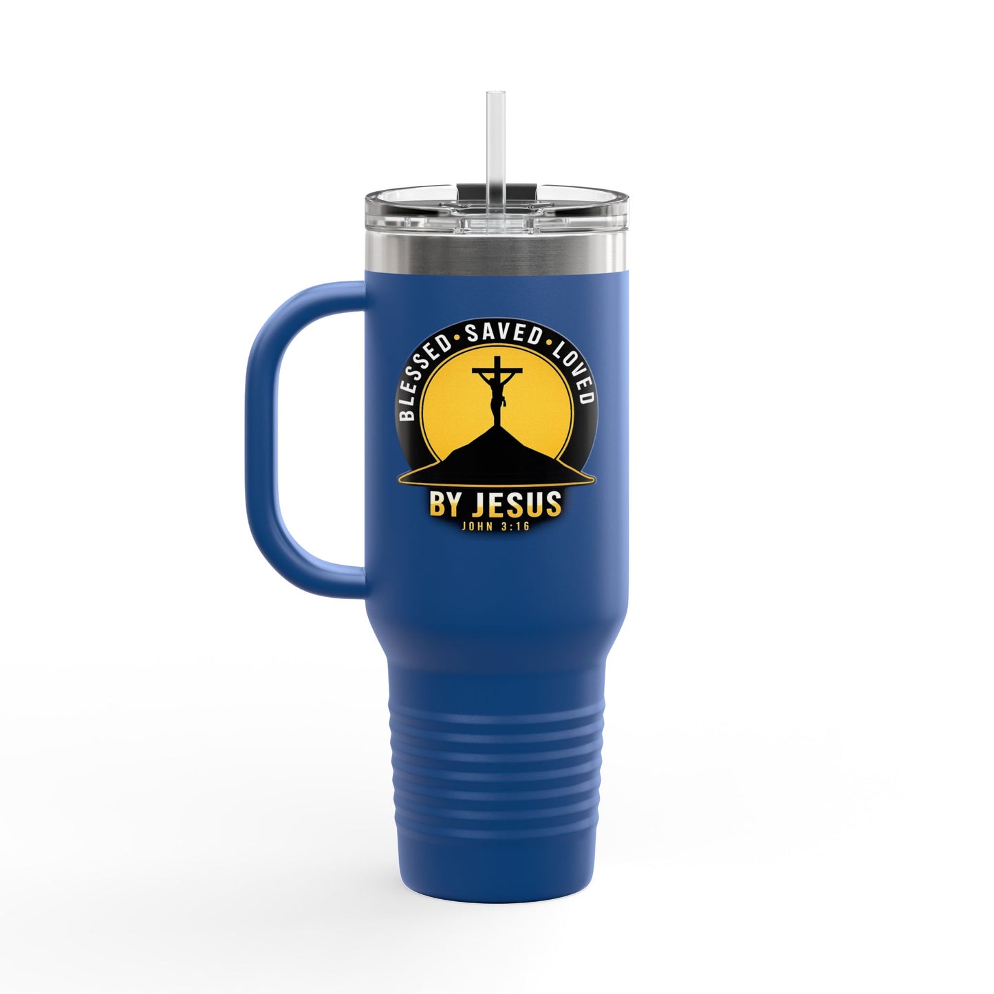 Blessed • Saved • Loved by Jesus Christian 40oz Insulated Travel Mug