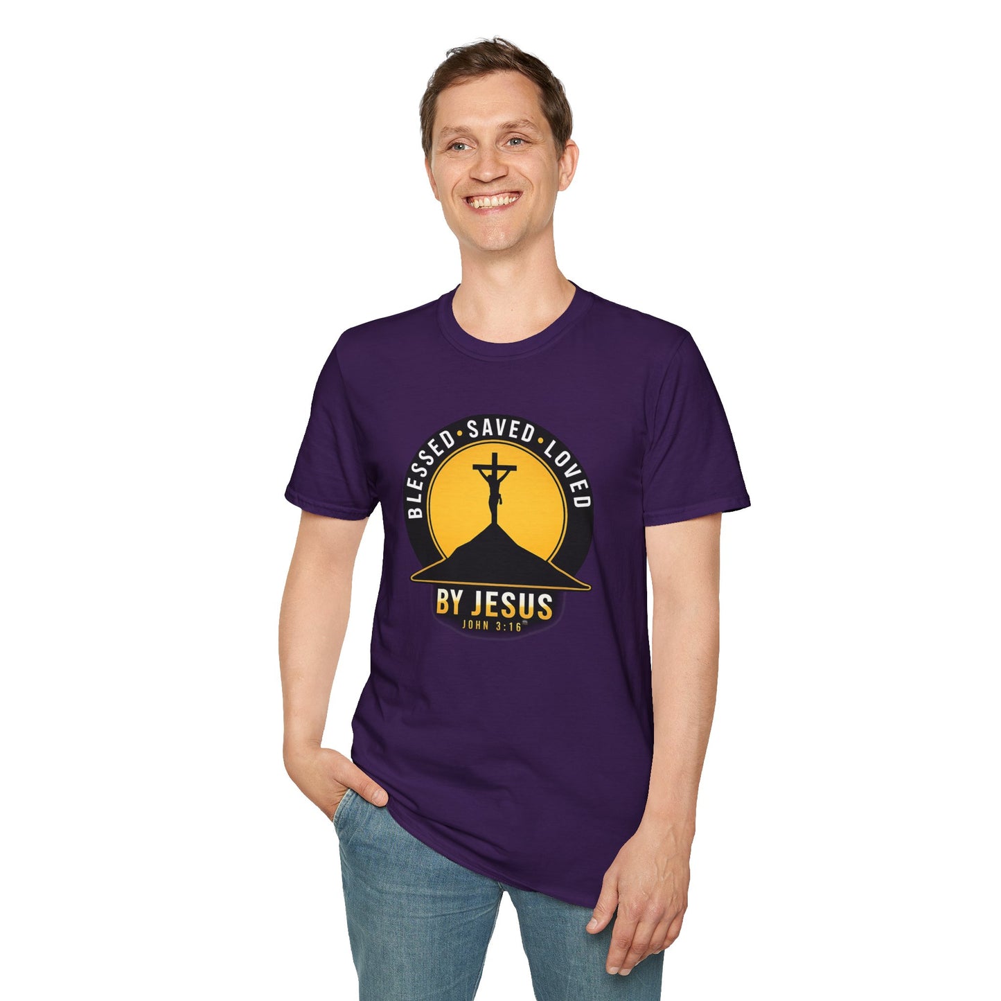 Blessed • Saved • Loved by Jesus T-Shirt — Christian Faith Tee