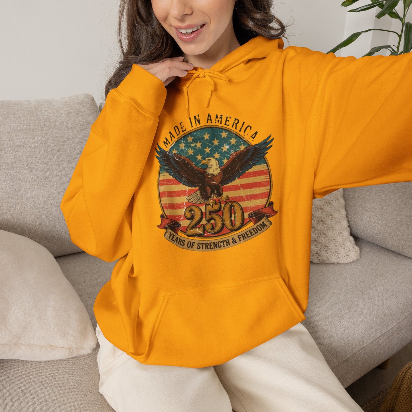 #250 Made in America Eagle 250th Anniversary Patriotic Hoodie