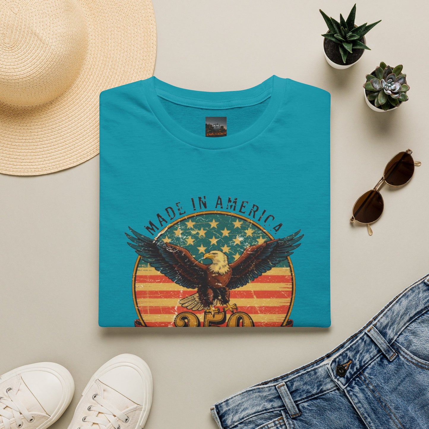 #250 Made in America Eagle 250th Anniversary Patriotic T-Shirt