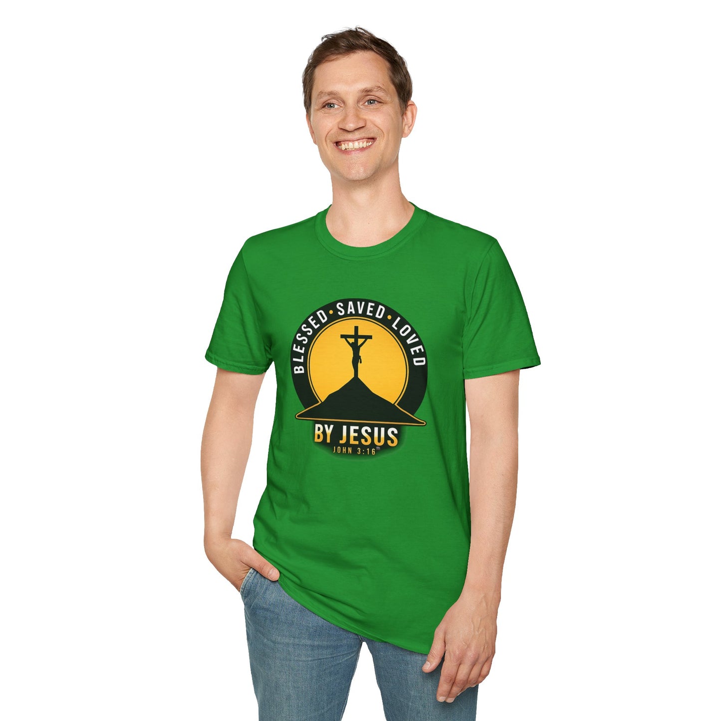 Blessed • Saved • Loved by Jesus T-Shirt — Christian Faith Tee