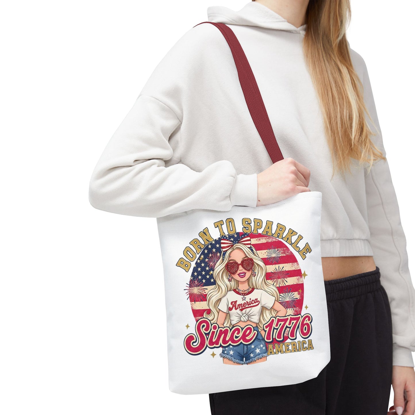 #250 "Born to Sparkle Since 1776" Patriotic Tote Bag