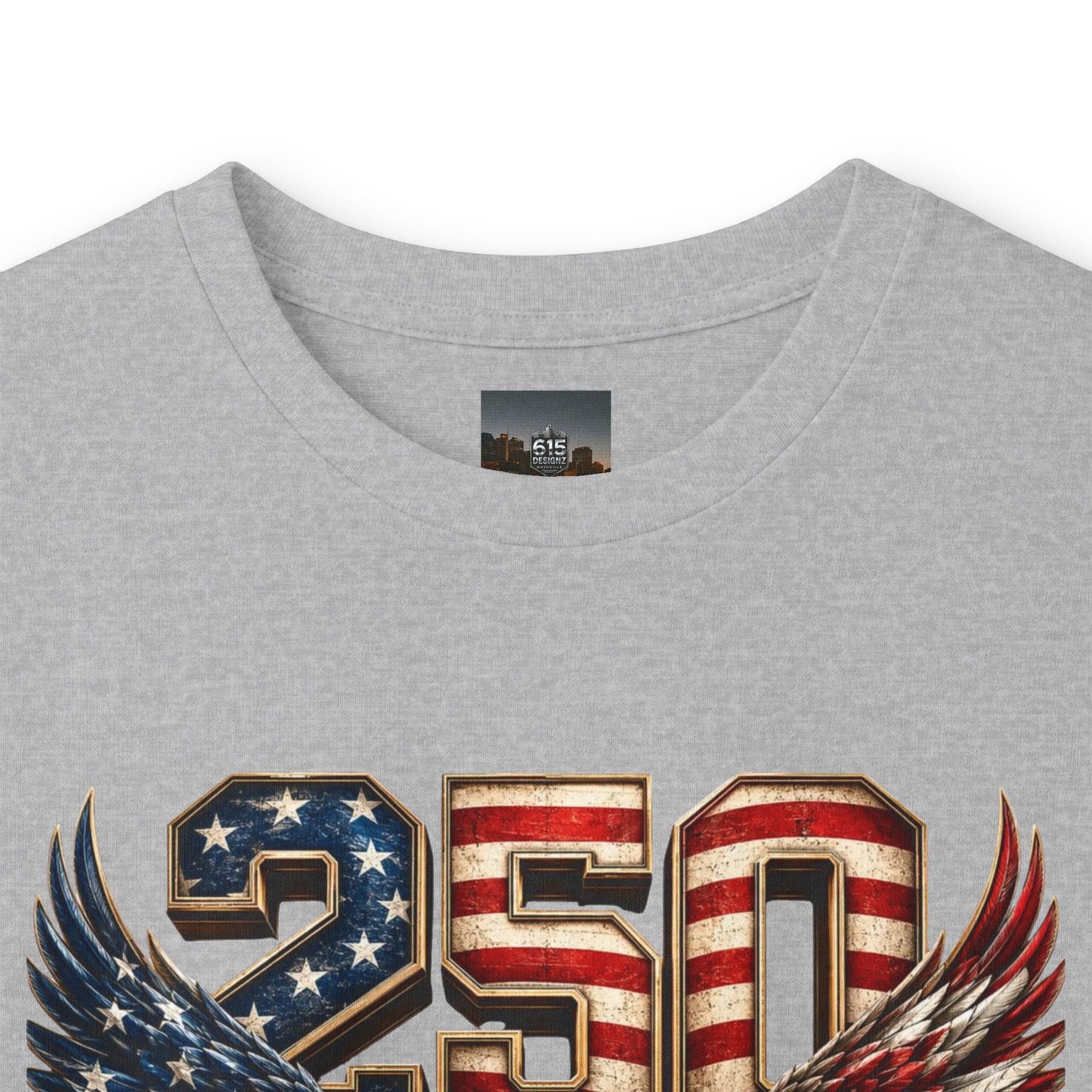 #250 250 Years of Freedom Eagle Patriotic American Flag Anniversary (1776–2026) Long Sleeve Tee