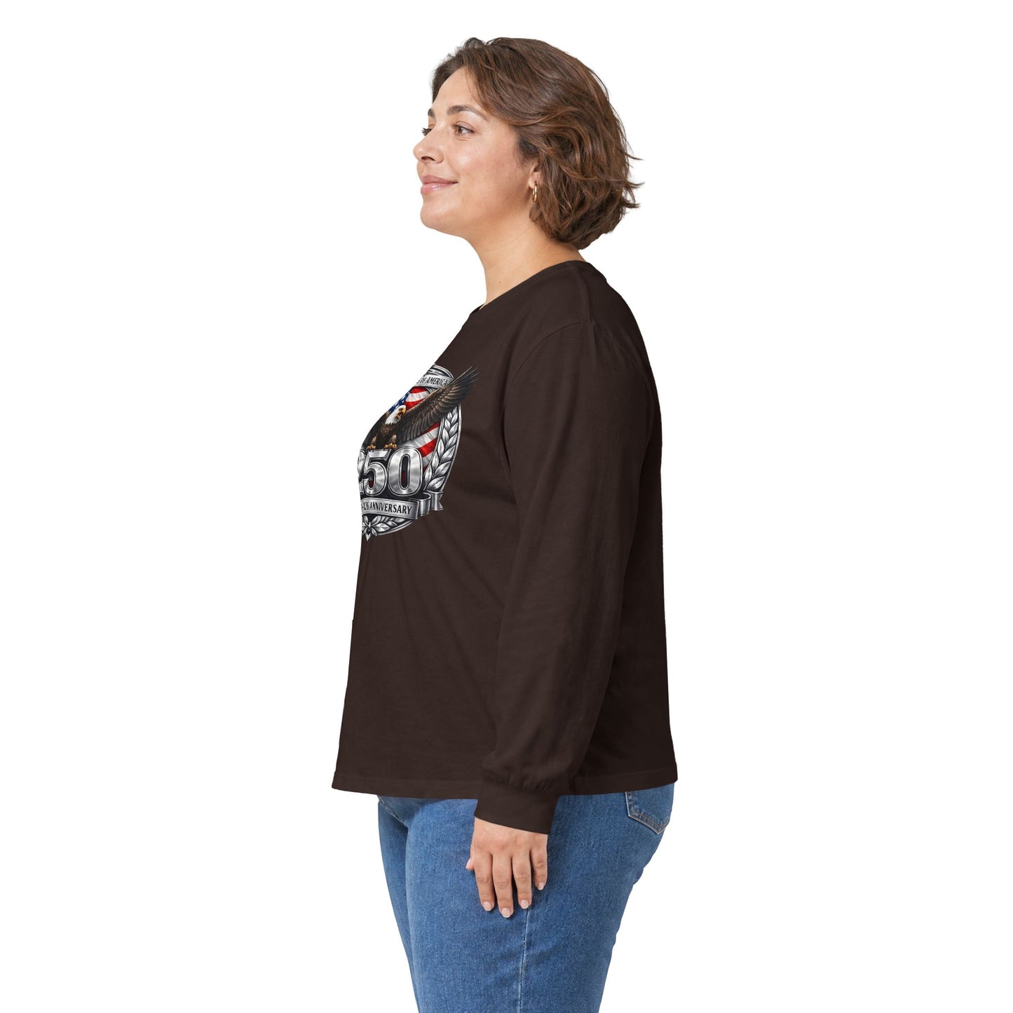 #250 Patriotic Bald Eagle 250 United States Emblem Long Sleeve Tee