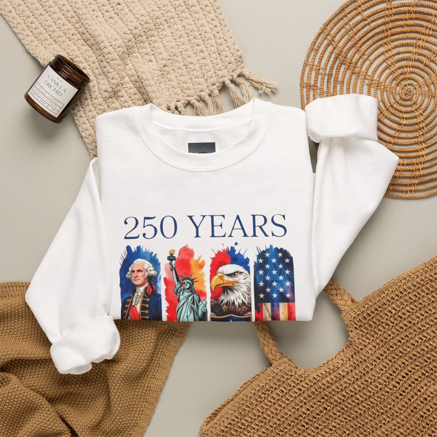 #250 250 Years American History Celebration 1776–2026 Patriotic Crewneck Sweatshirt
