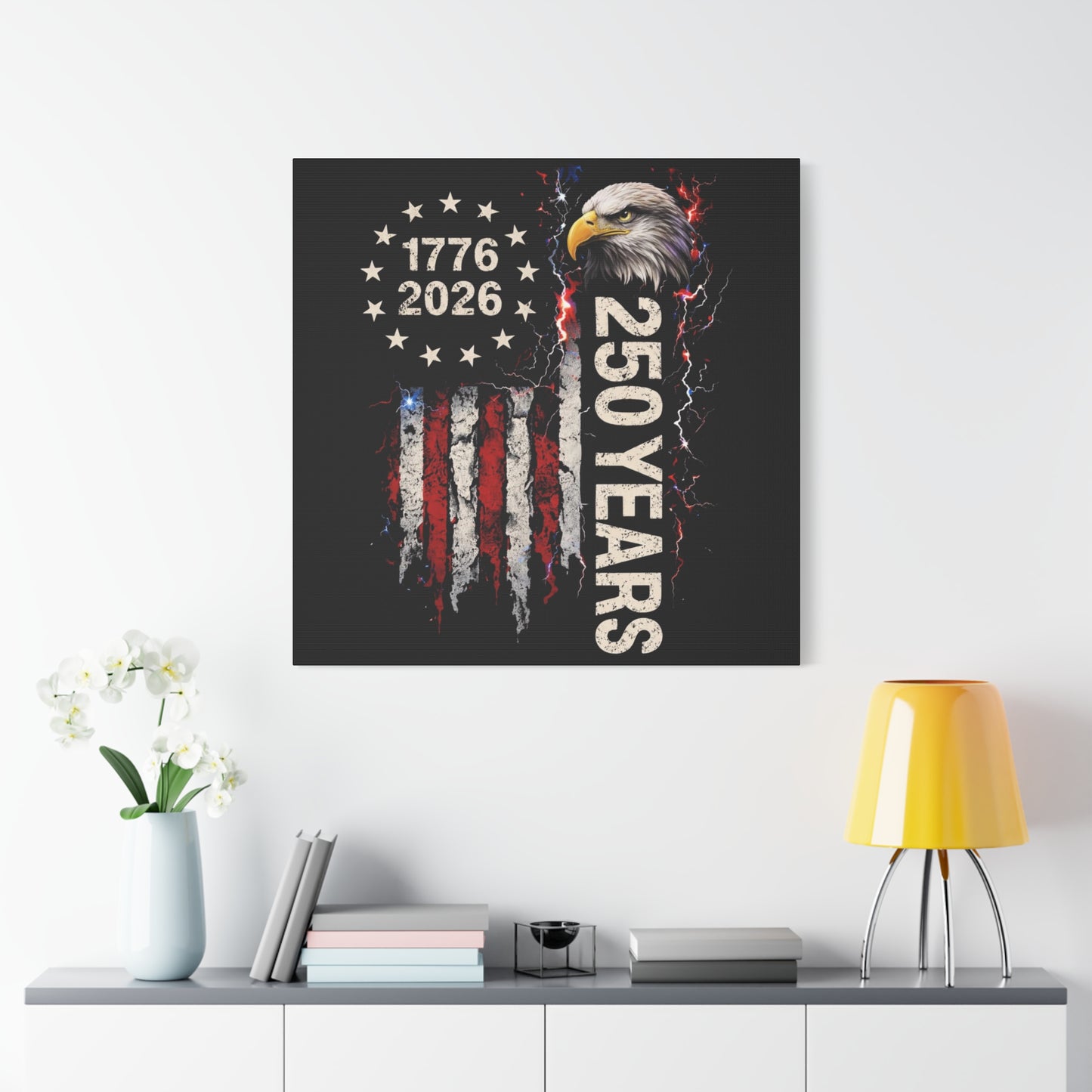 #250 1776-2026 250 Years USA Bicentennial Eagle Matte Canvas Wall Art