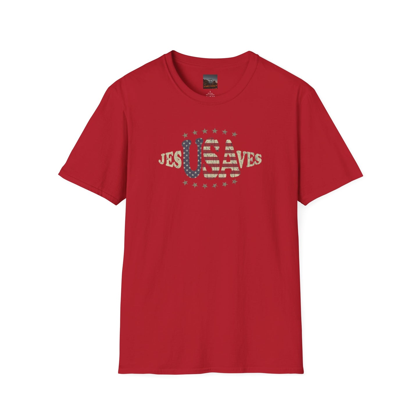 JesUSAves Patriotic T-Shirt — American Flag Christian Faith Tee