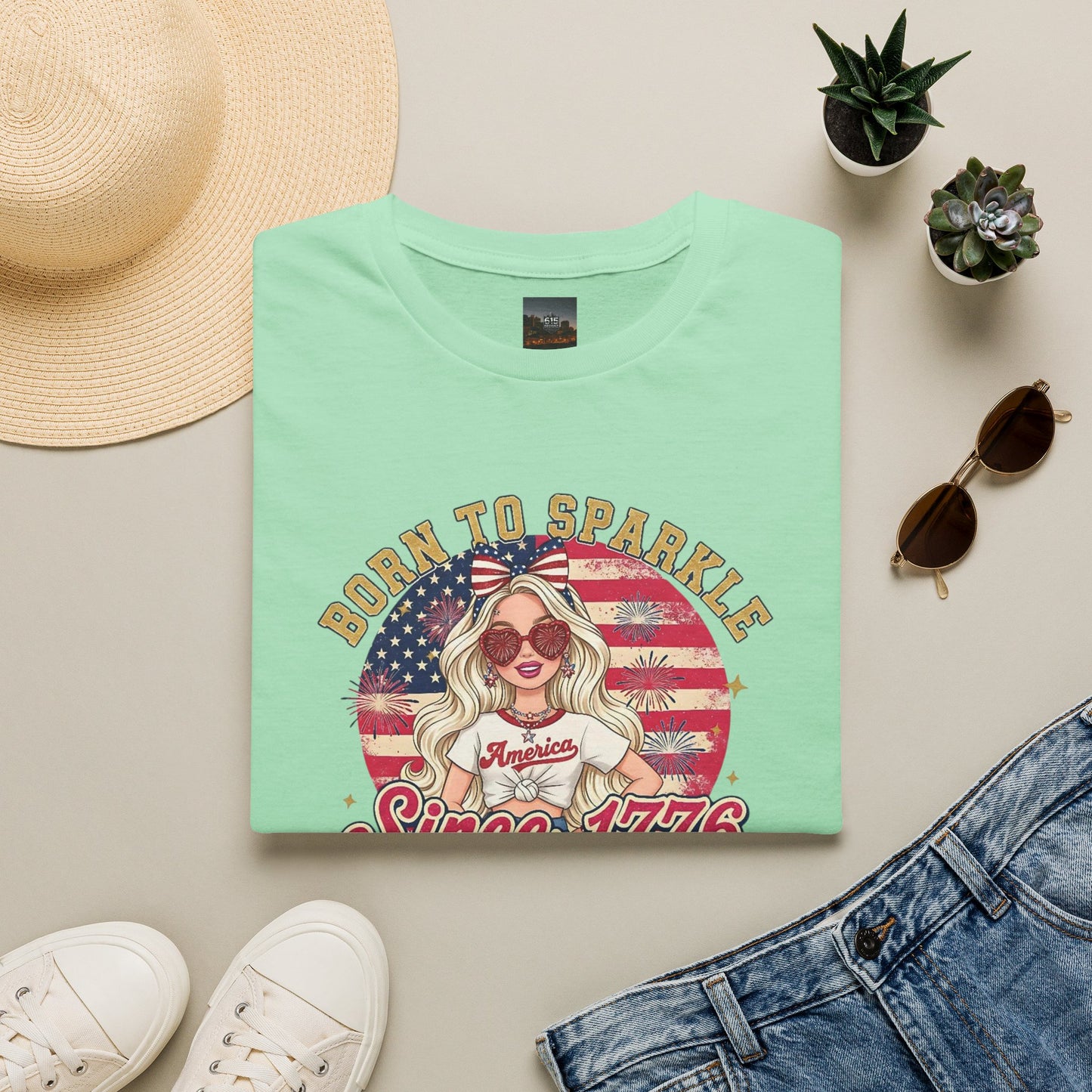 #250 "Born to Sparkle Since 1776" Patriotic T-Shirt
