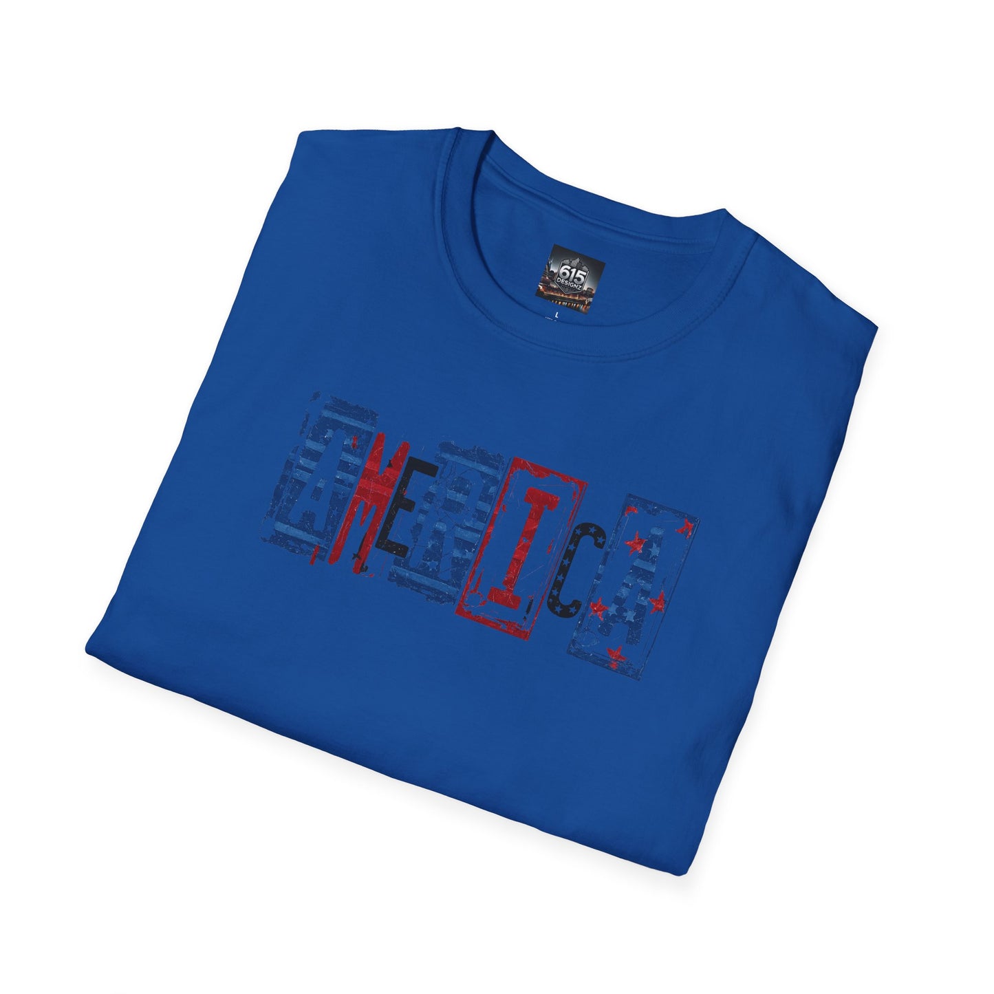 #250 America Retro Block Text Patriotic T-Shirt