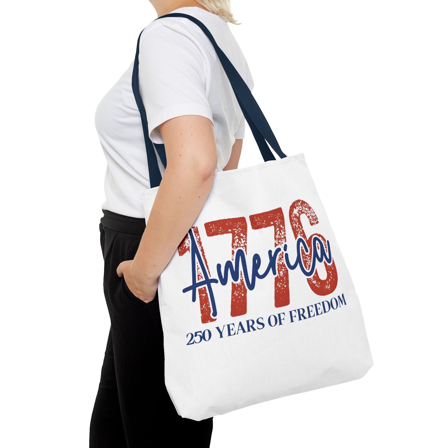 #250 1776 America: 250 Years of Freedom' Patriotic Independence Day Tote Bag