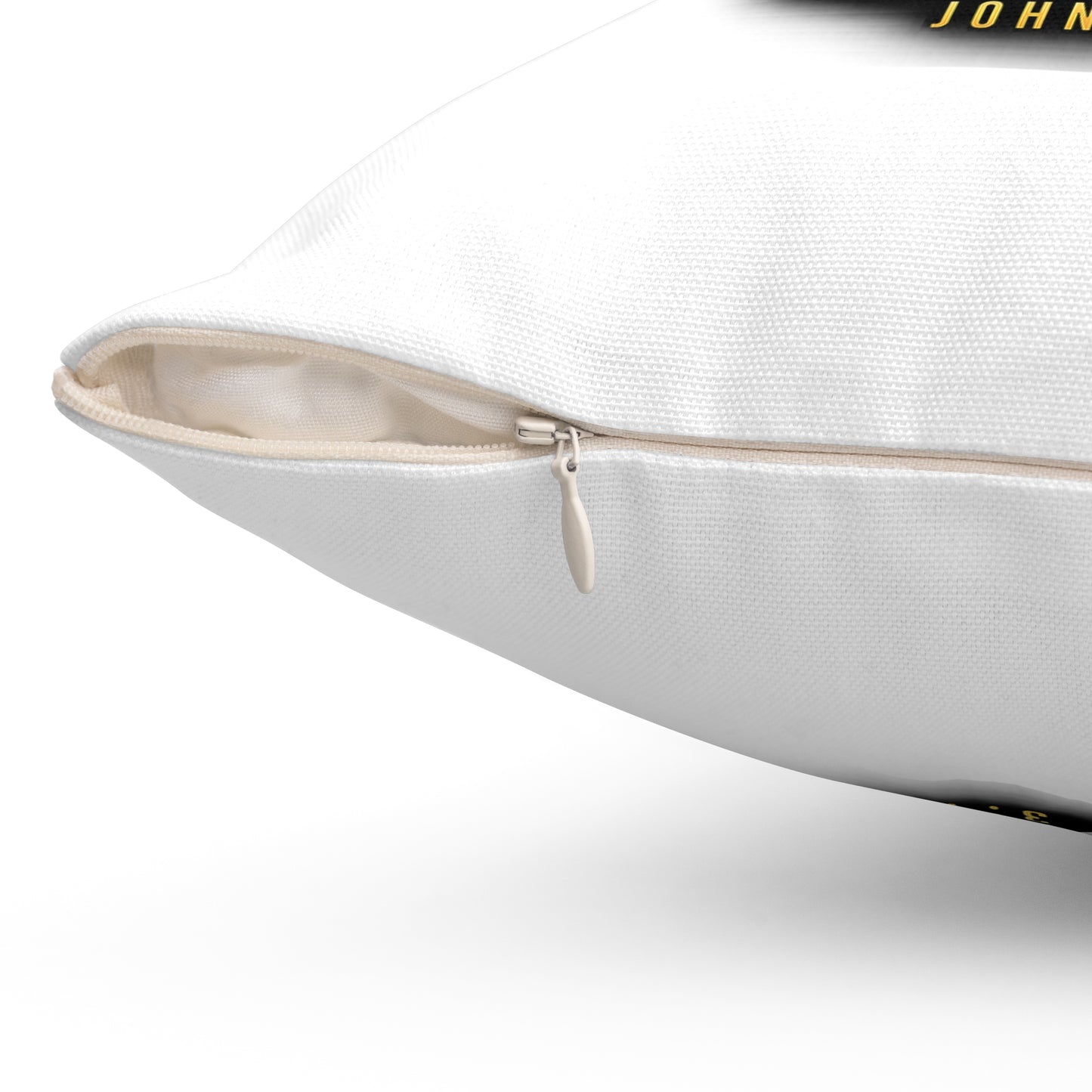 Blessed • Saved • Loved by Jesus Square Pillow — Christian Faith Decor (John 3:16)