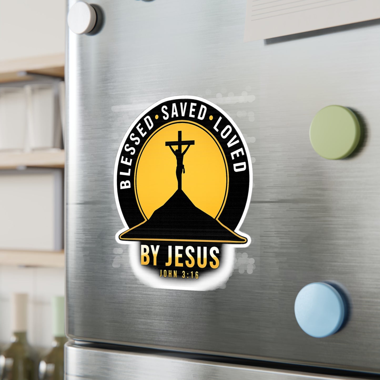 Blessed • Saved • Loved by Jesus Kiss-Cut Vinyl Sticker