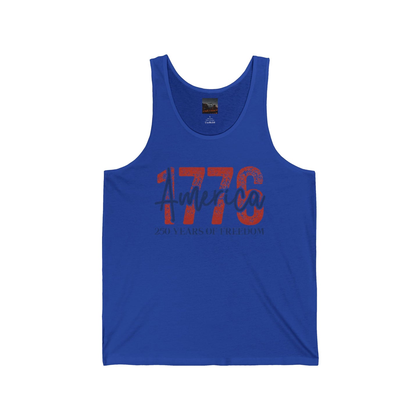 #250 1776 America: 250 Years of Freedom' Patriotic Independence Day Jersey Tank Top