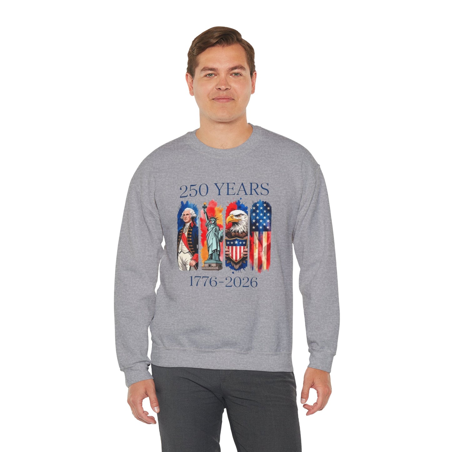 #250 250 Years American History Celebration 1776–2026 Patriotic Crewneck Sweatshirt